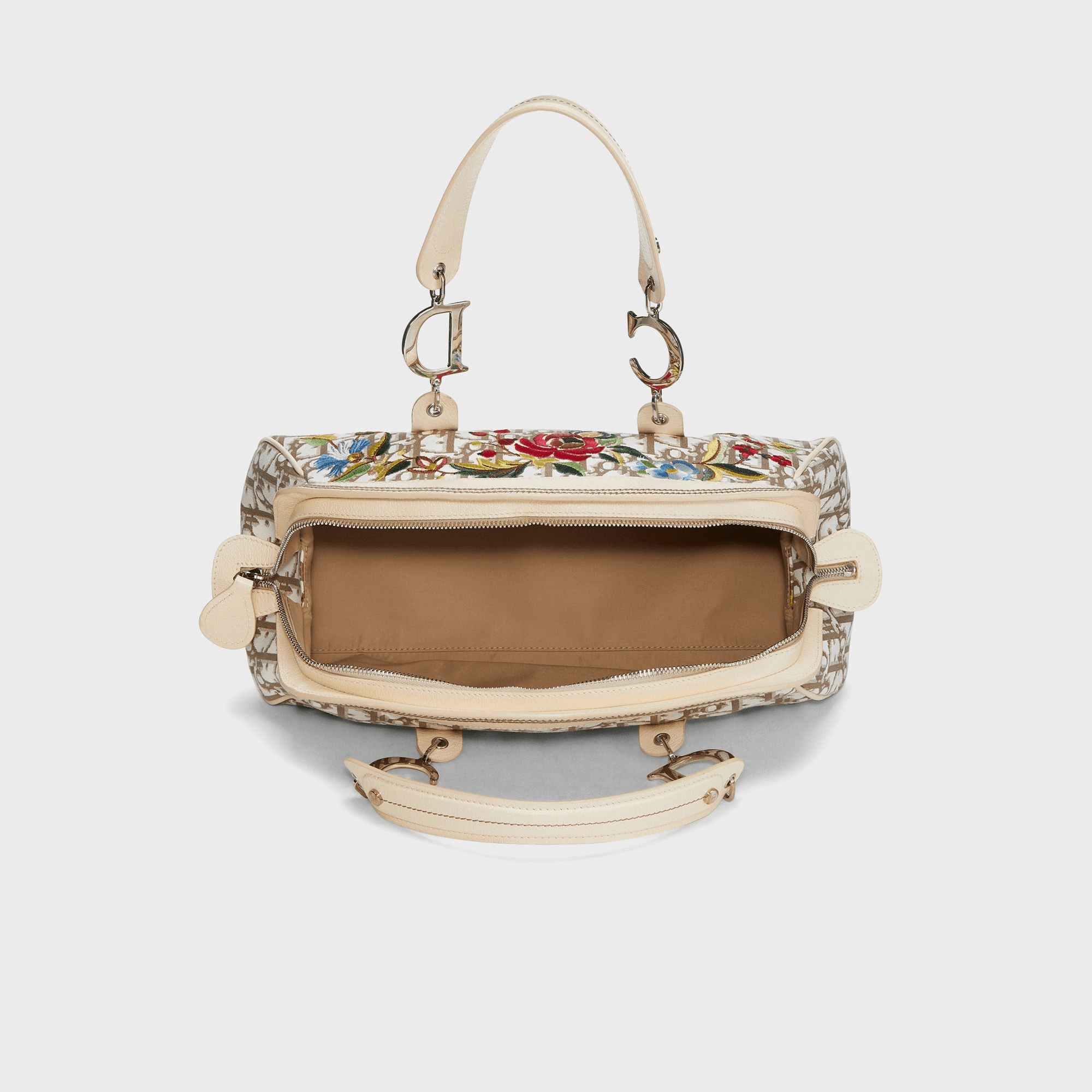 WGACA Dior Embroidered Floral Handbag Small - Beige — Image 2