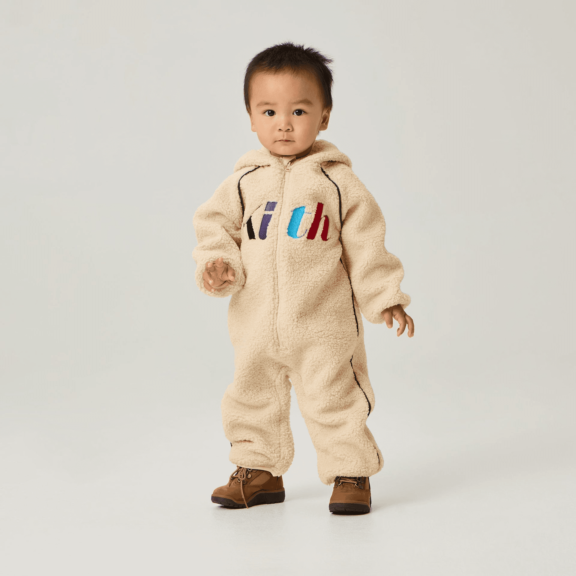 Kith Baby Logo Sherpa Coverall - Oat — Image 4