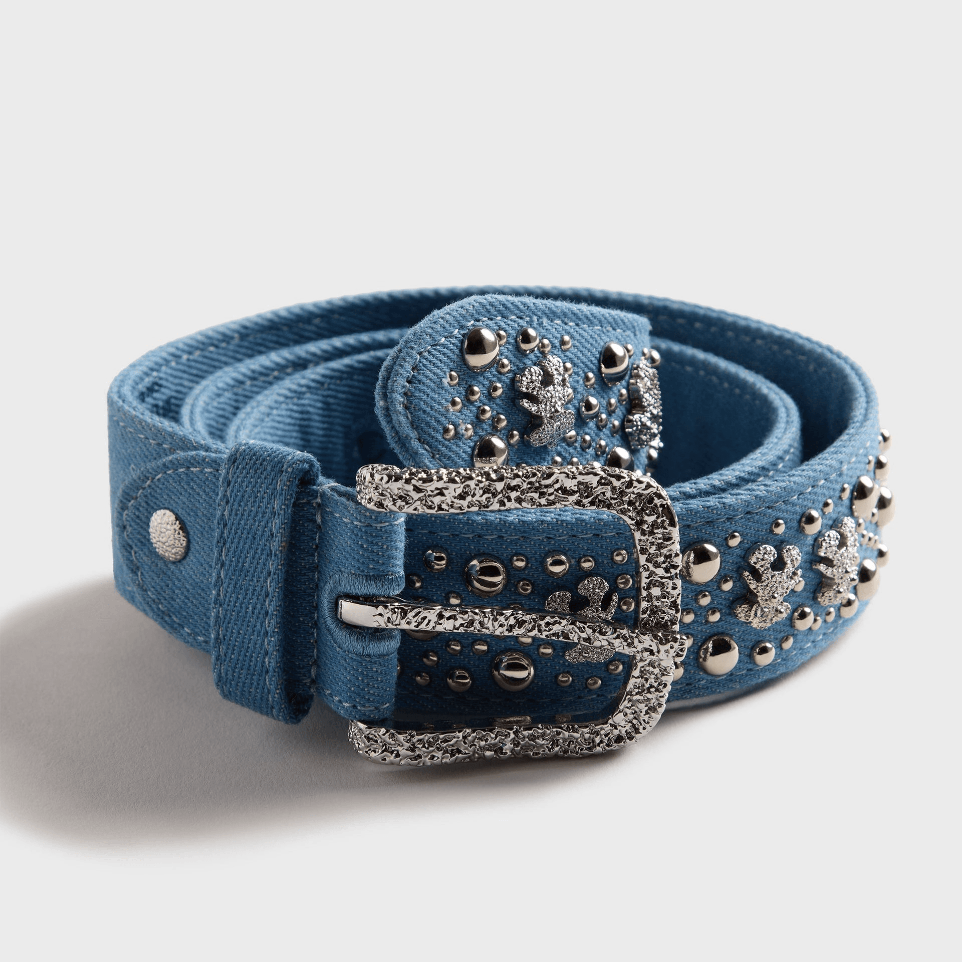 Veneda Carter Teddy Studded Belt - Light Wash — Image 3