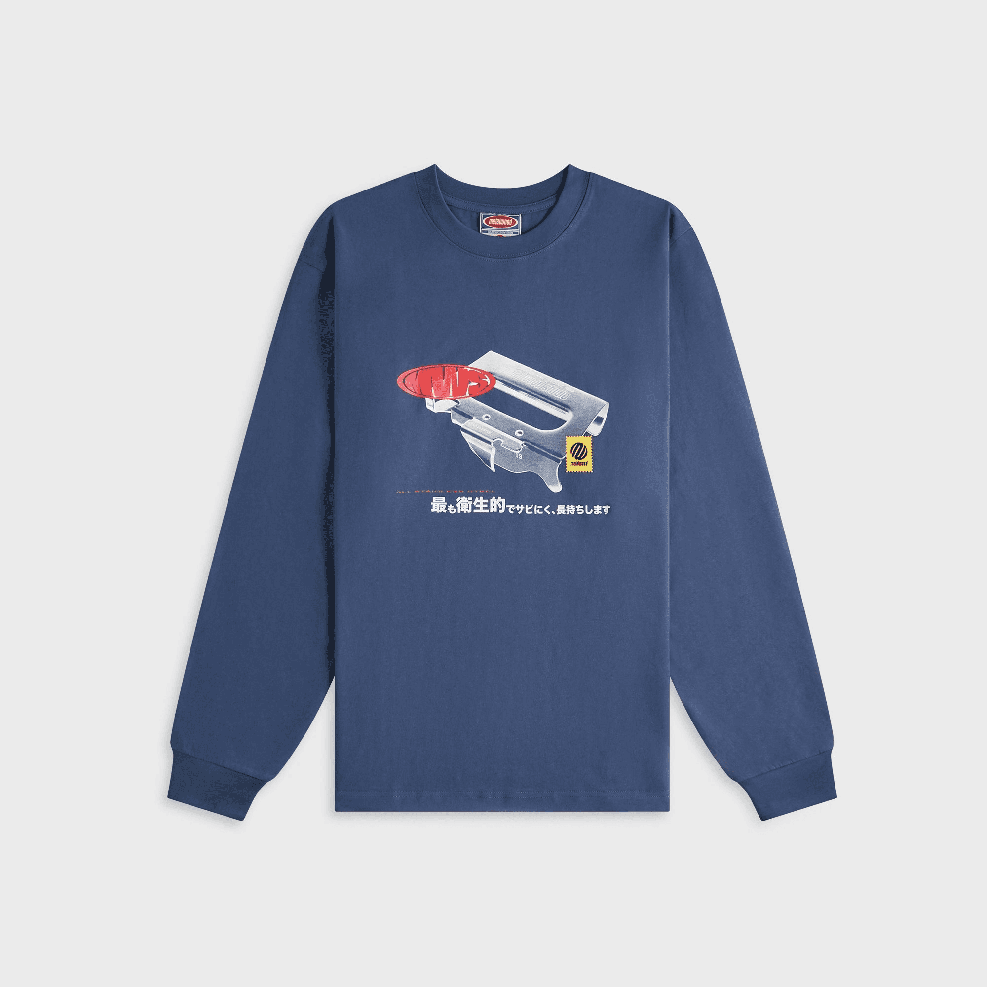 Metalwood Can Opener Long Sleeve Tee - Navy - Image 1