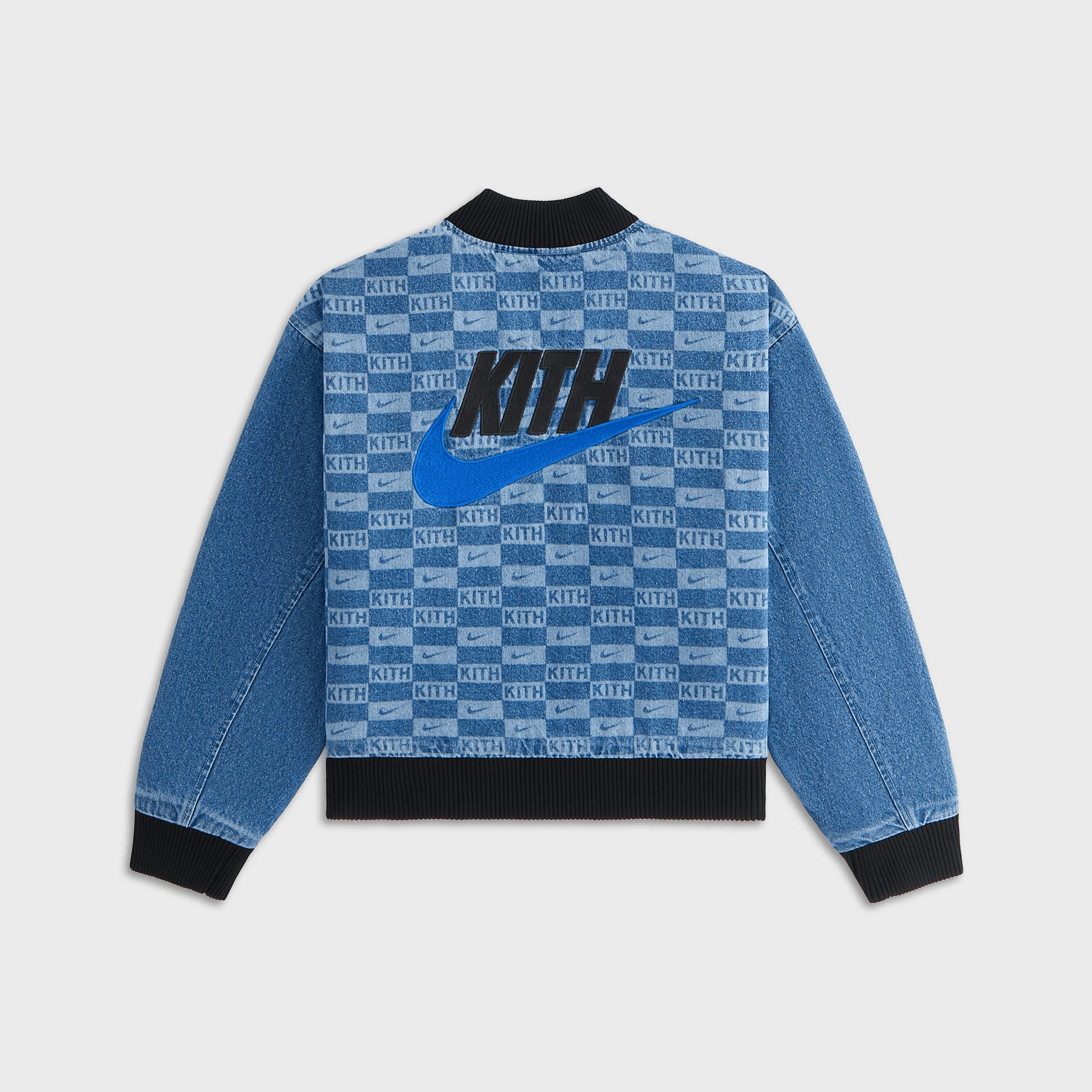 Kith Kids for Nike Denim Laser Etched Varsity Jacket - Mystic Navy — Image 6