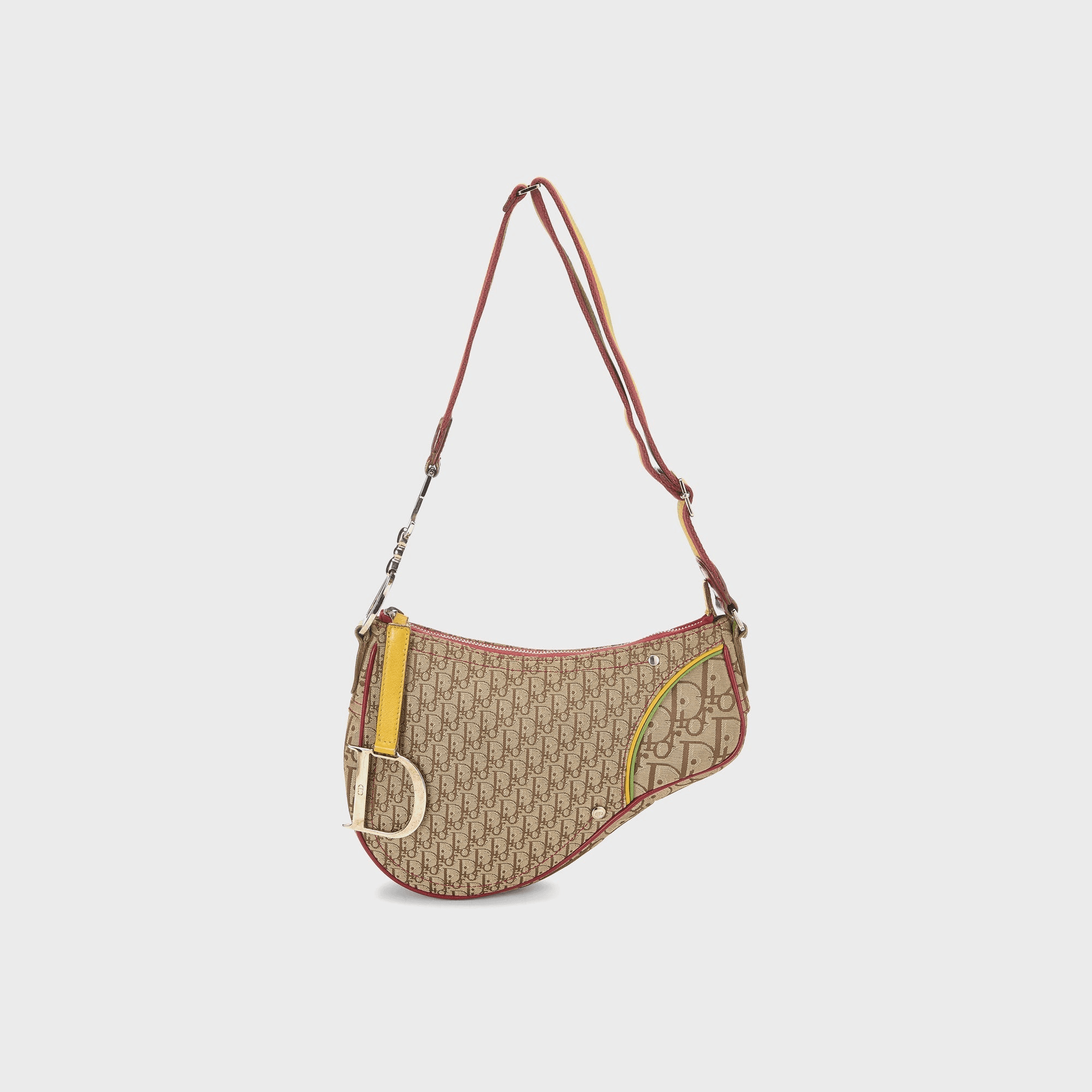 WGACA Dior Canvas Rasta Saddle Pochette - Multi