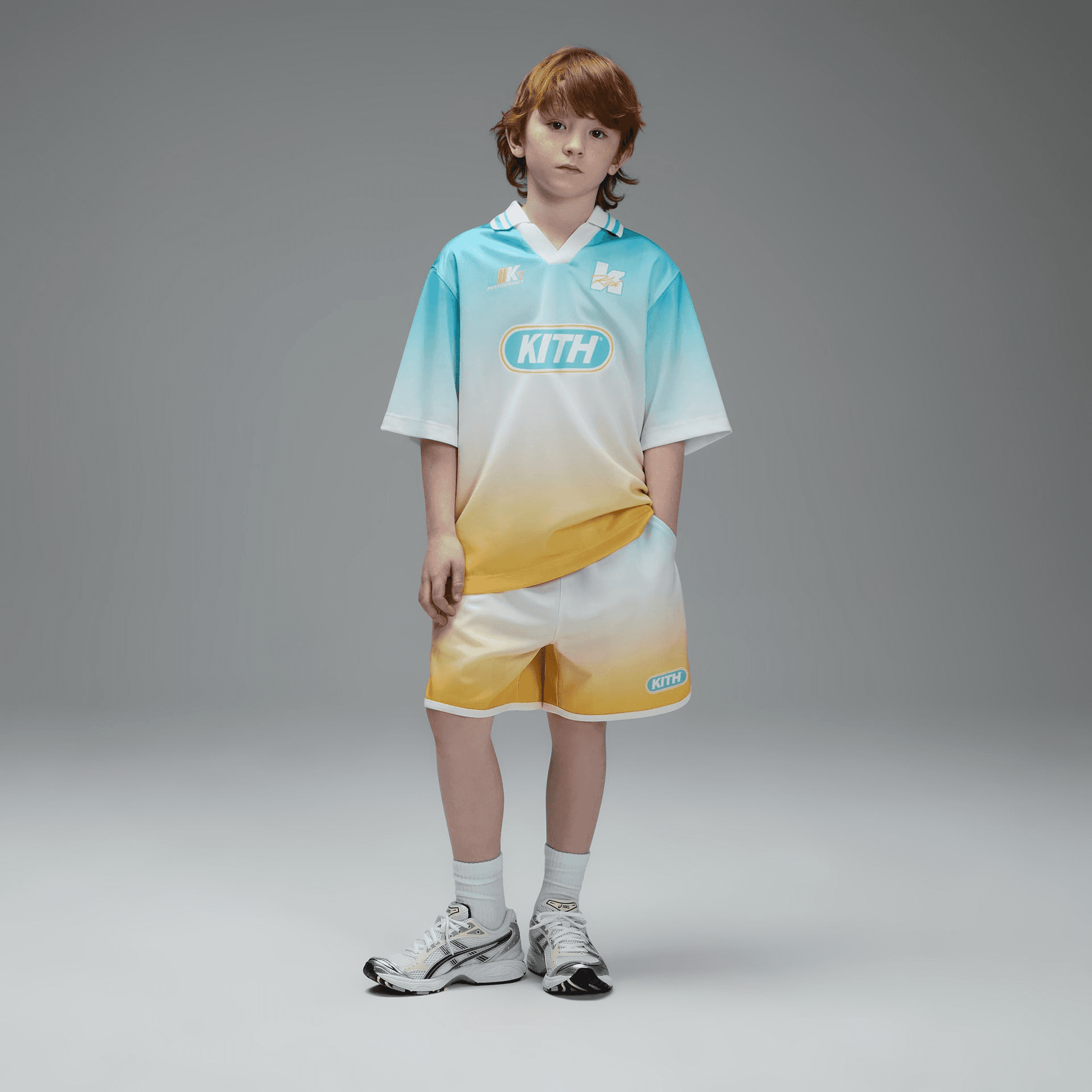 Kith Kids Gradient Soccer Polo - Dusty Aqua — Image 6