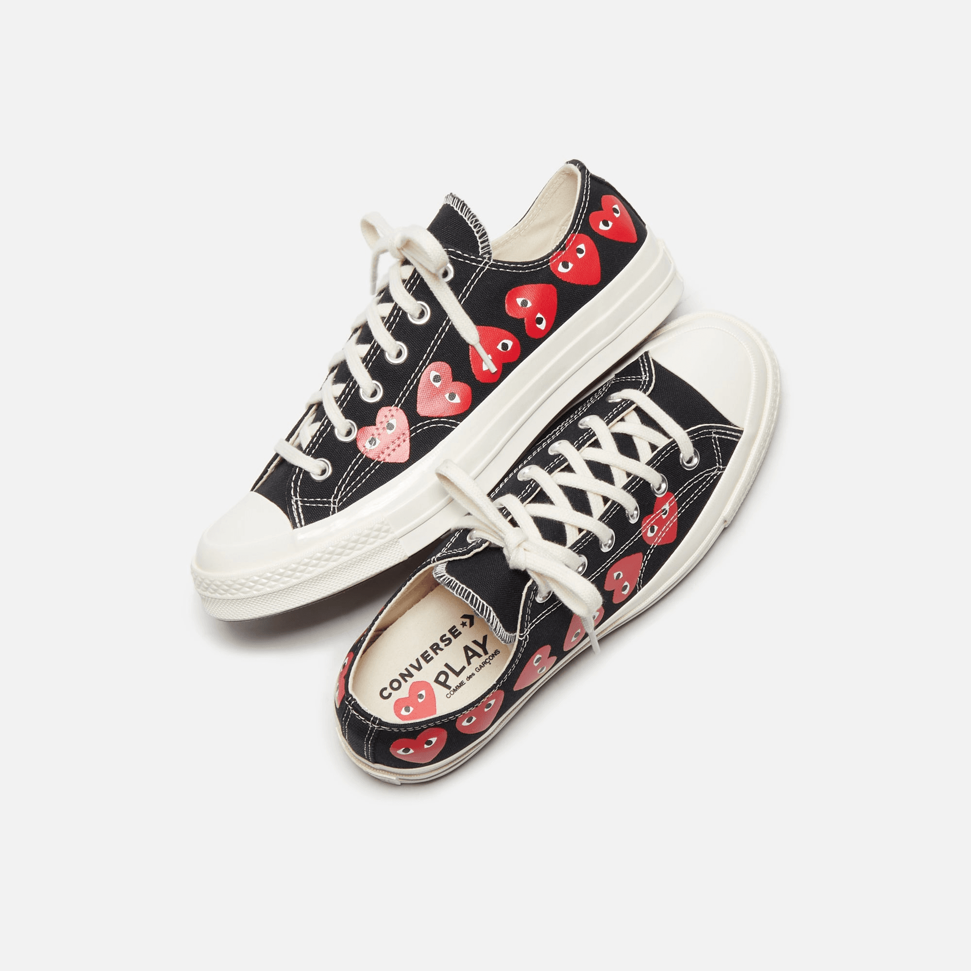 Comme Des Garçons Play x Converse Multi Heart Low Top - Black / Red — Image 3