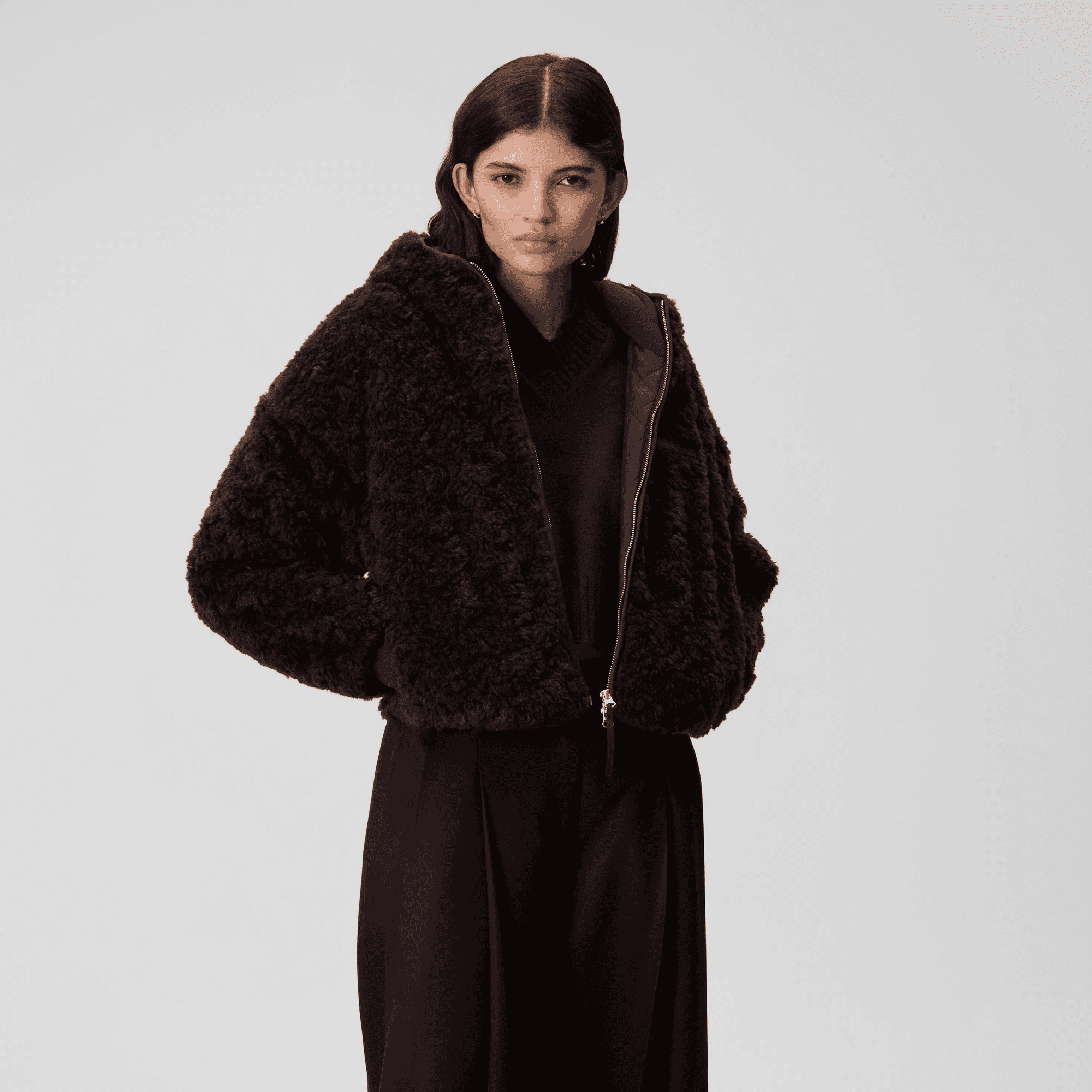 Kith Women Saide Sherpa Hooded Jacket - Incognito — Image 5