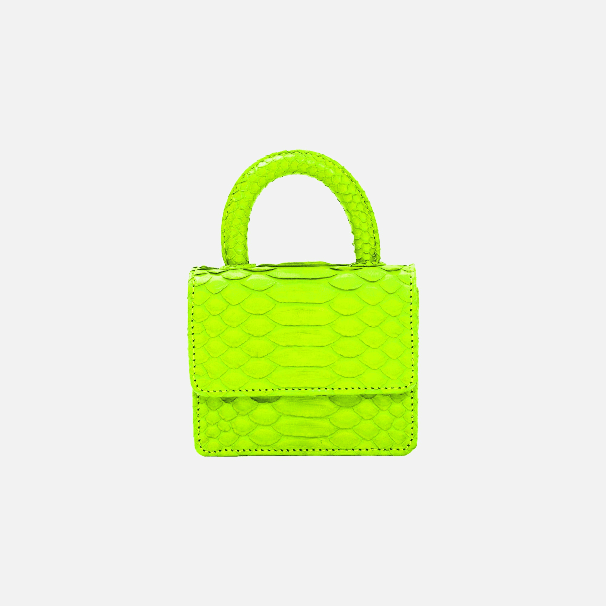 Gelareh Mizrahi Mico Mini Python Top Handle Bag - Neon Green - Image 1