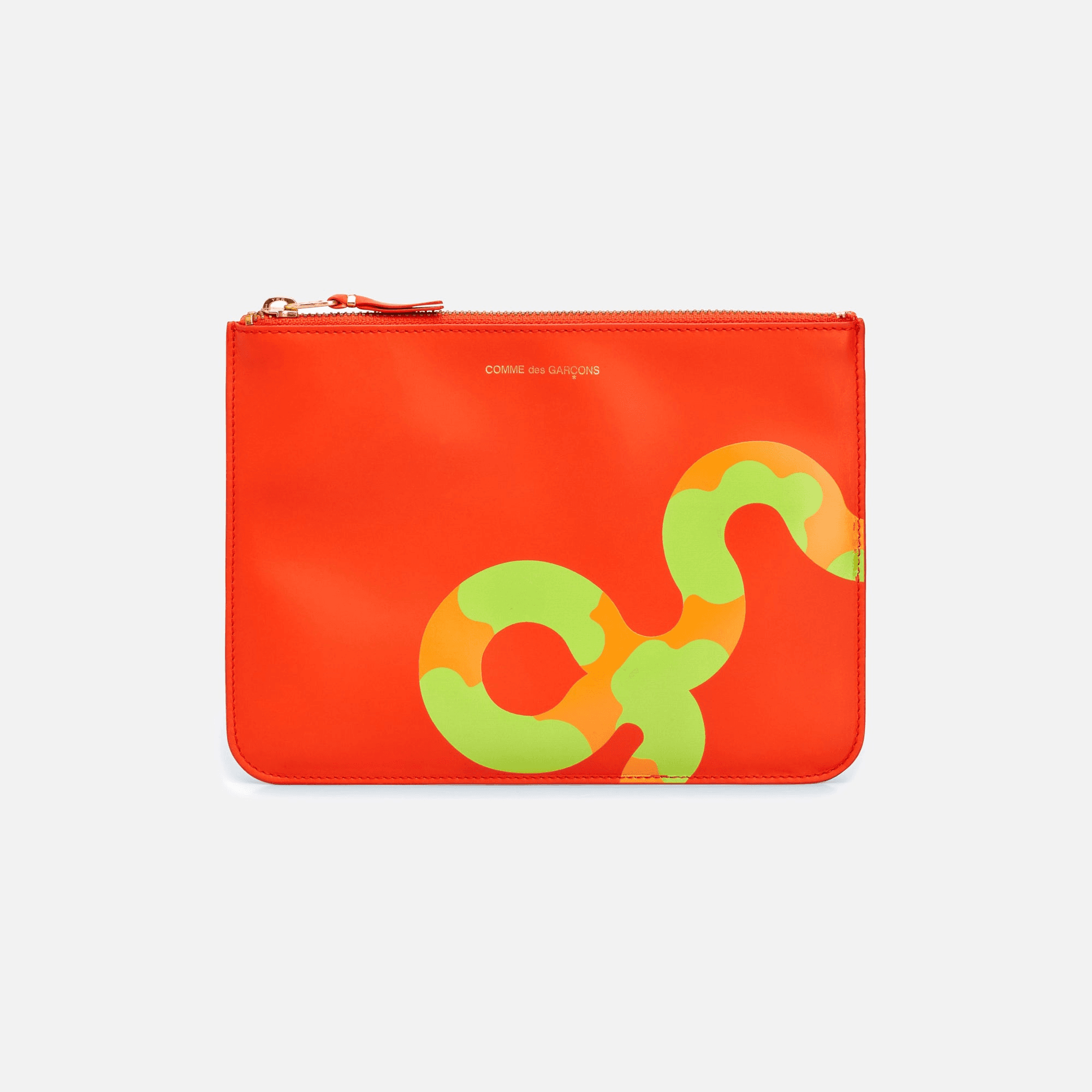 Comme des Garçons Play Ruby Eyes Top Zip Large Wallet - Orange