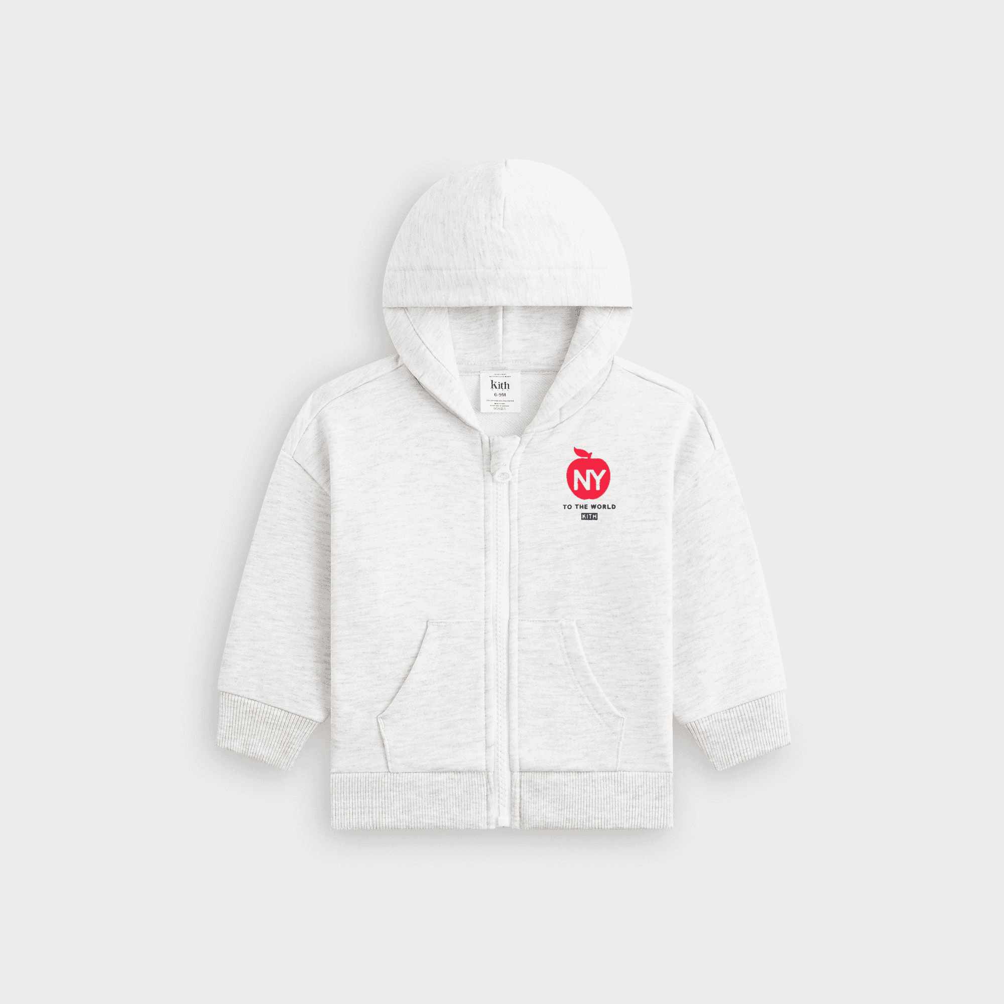 Kith Baby Full Zip Nelson Hoodie - Light Heather Grey