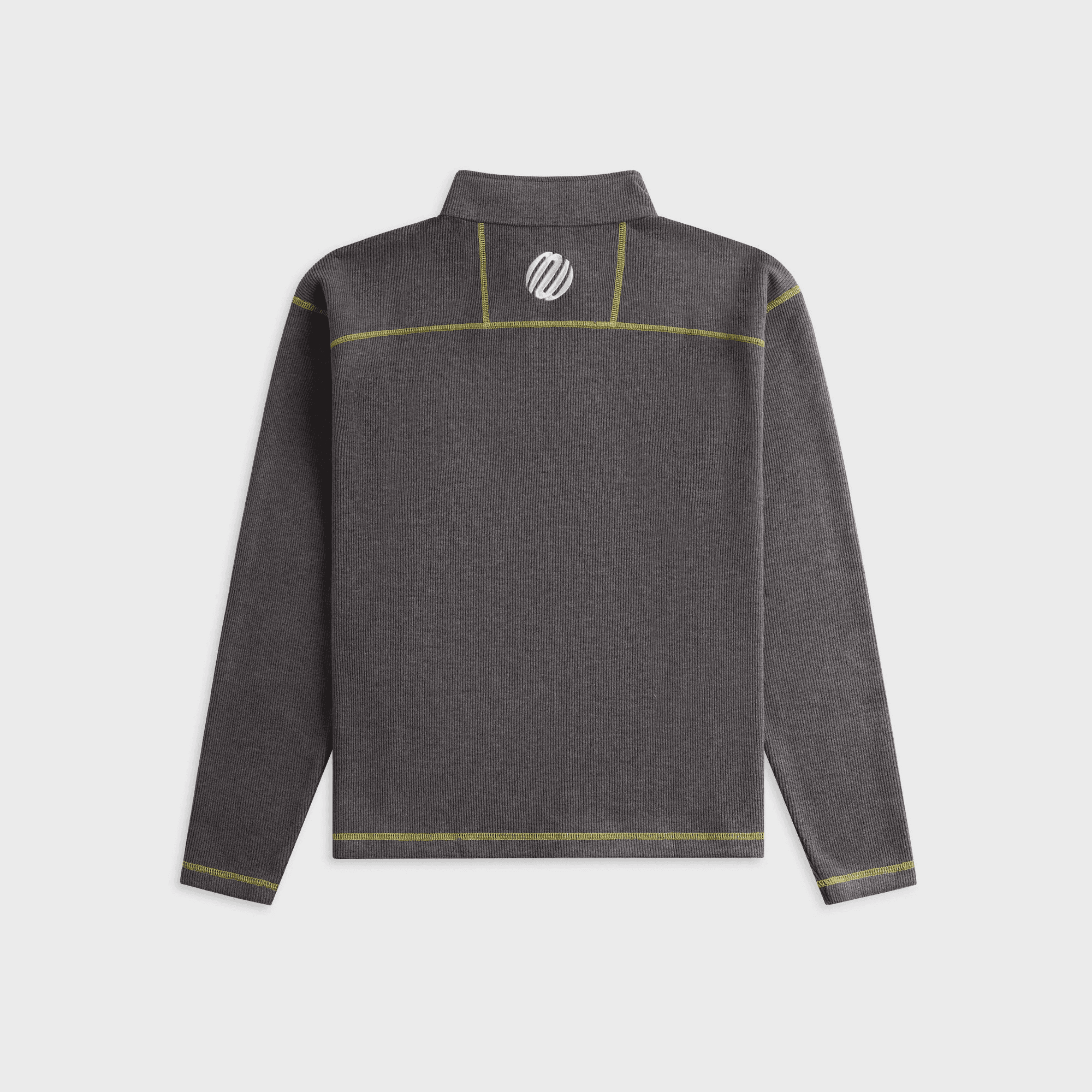 Metalwood Contrast Stitch Quarter Zip Pullover - Charcoal — Image 3