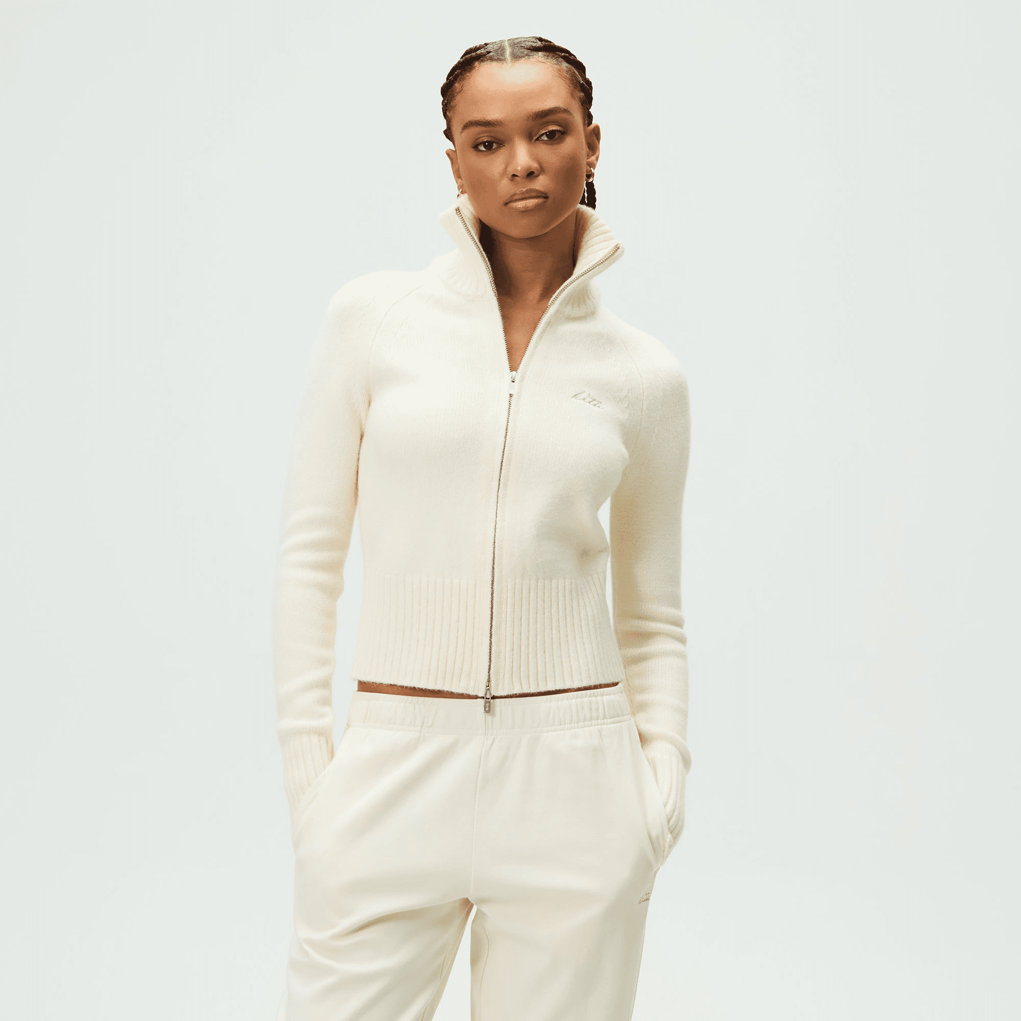 Kith Women Ina II Sweater Track Zip - Sandrift — Image 4