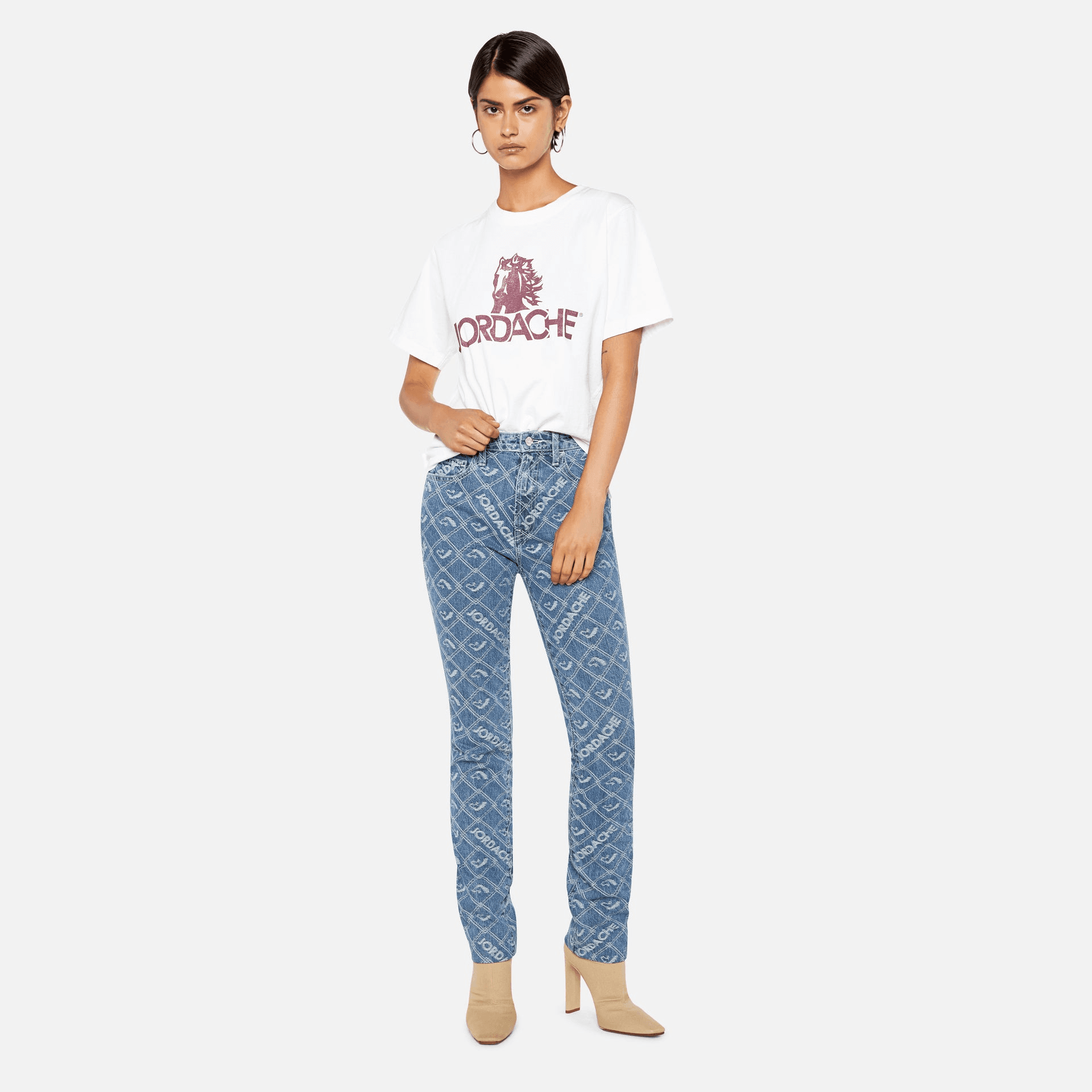 Jordache Oversized Logo Tee - White — Image 2