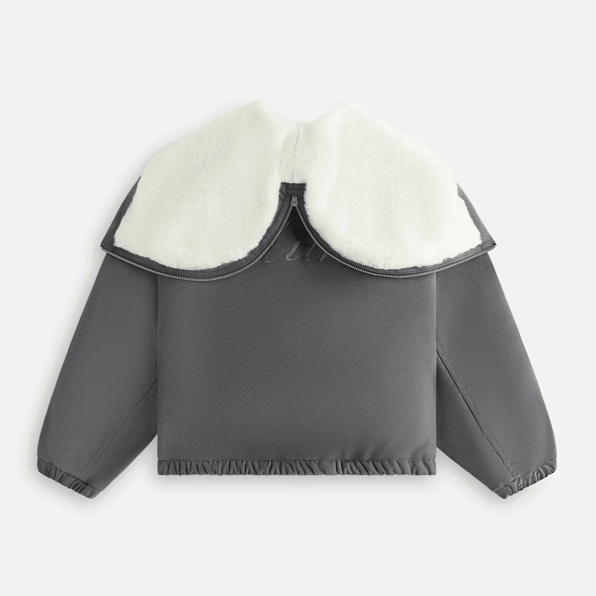 Kith Women Nylas Microsuede Zip Hooded Bomber - Asteroid — Image 8