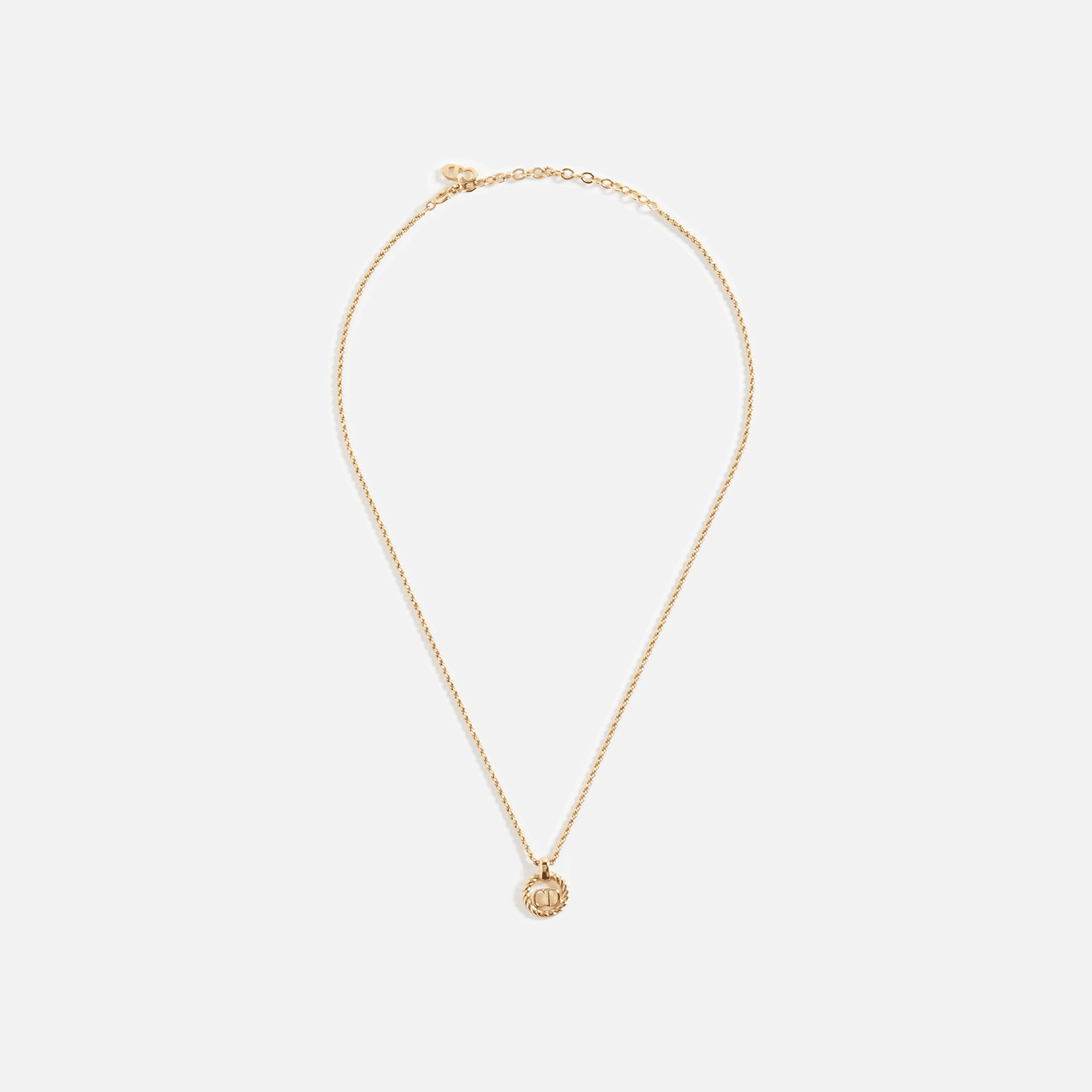 WGACA Dior CD Crystal Circle Necklace - Gold
