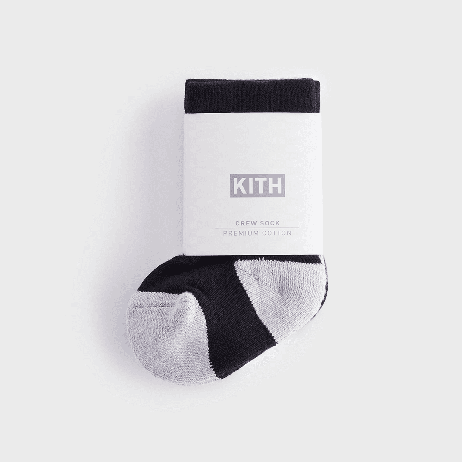 Kith Baby Classic Crew 2-Pack Socks - White / Black — Image 3