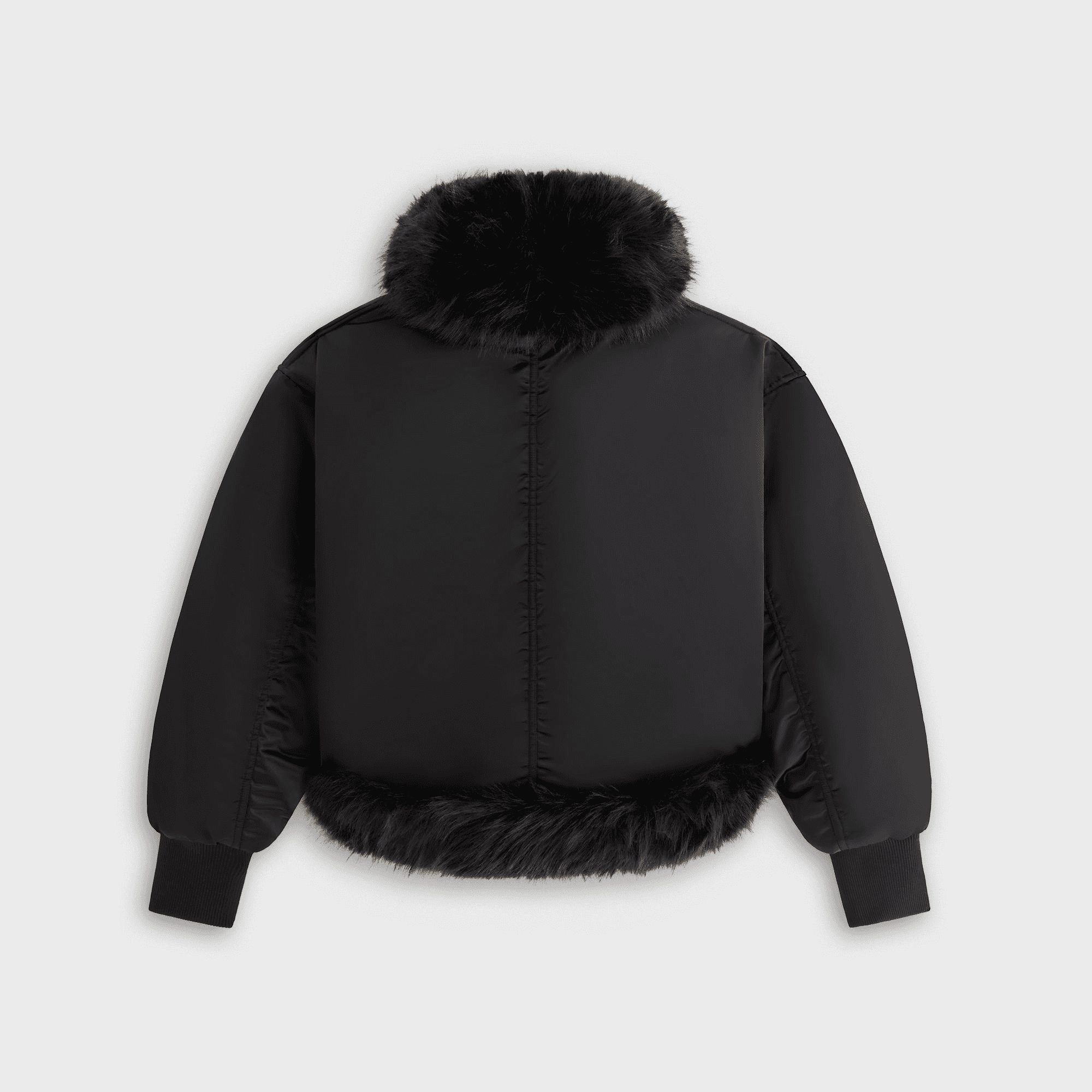 Kith Women Senna Faux Fur Reversible Bomber - Black — Image 6