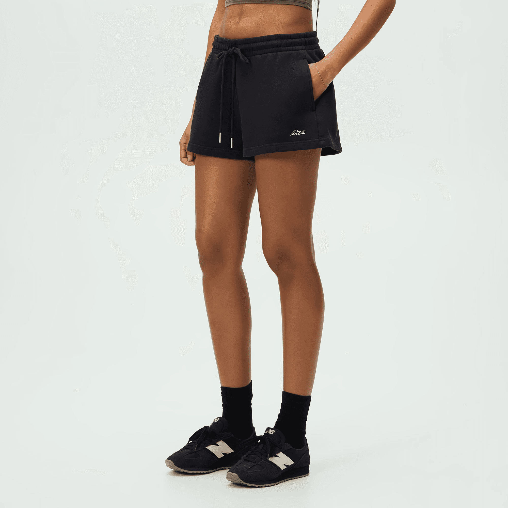 Kith Women Lorah Micro Sweatshort - Black — Image 4