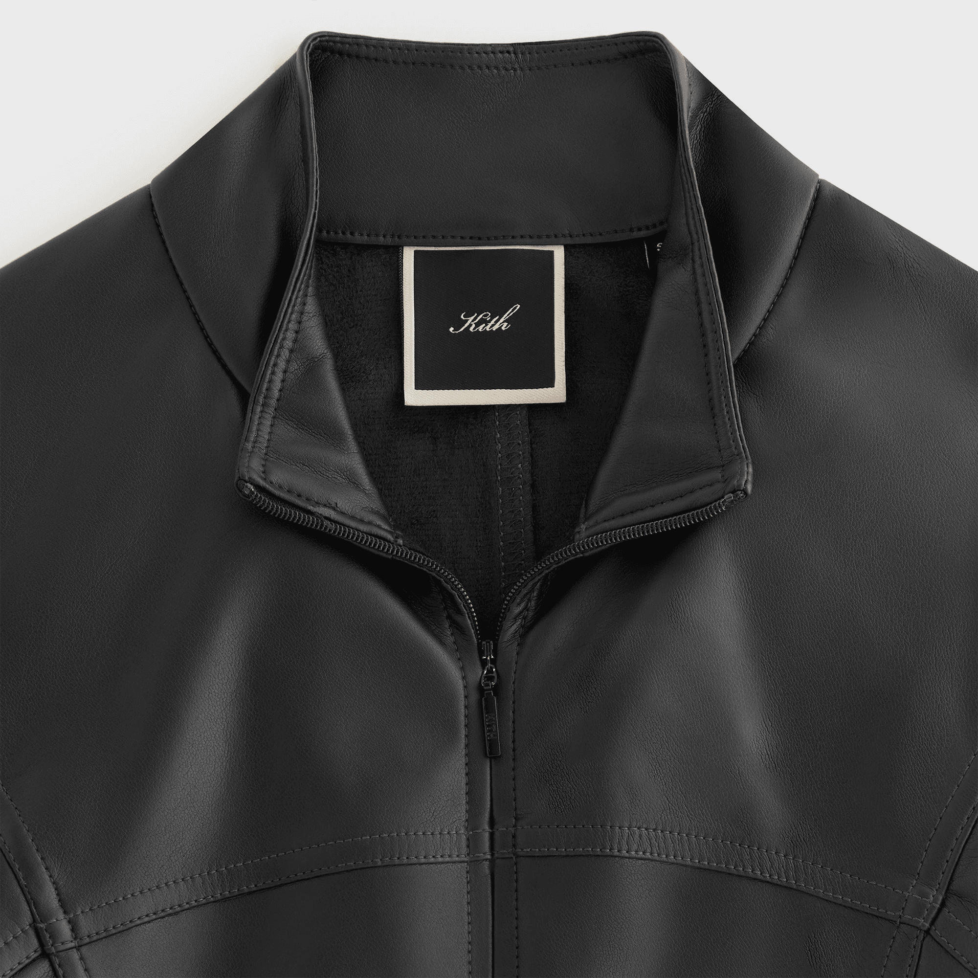 Kith Women Nita Faux Leather Zip Long Sleeve - Black — Image 2