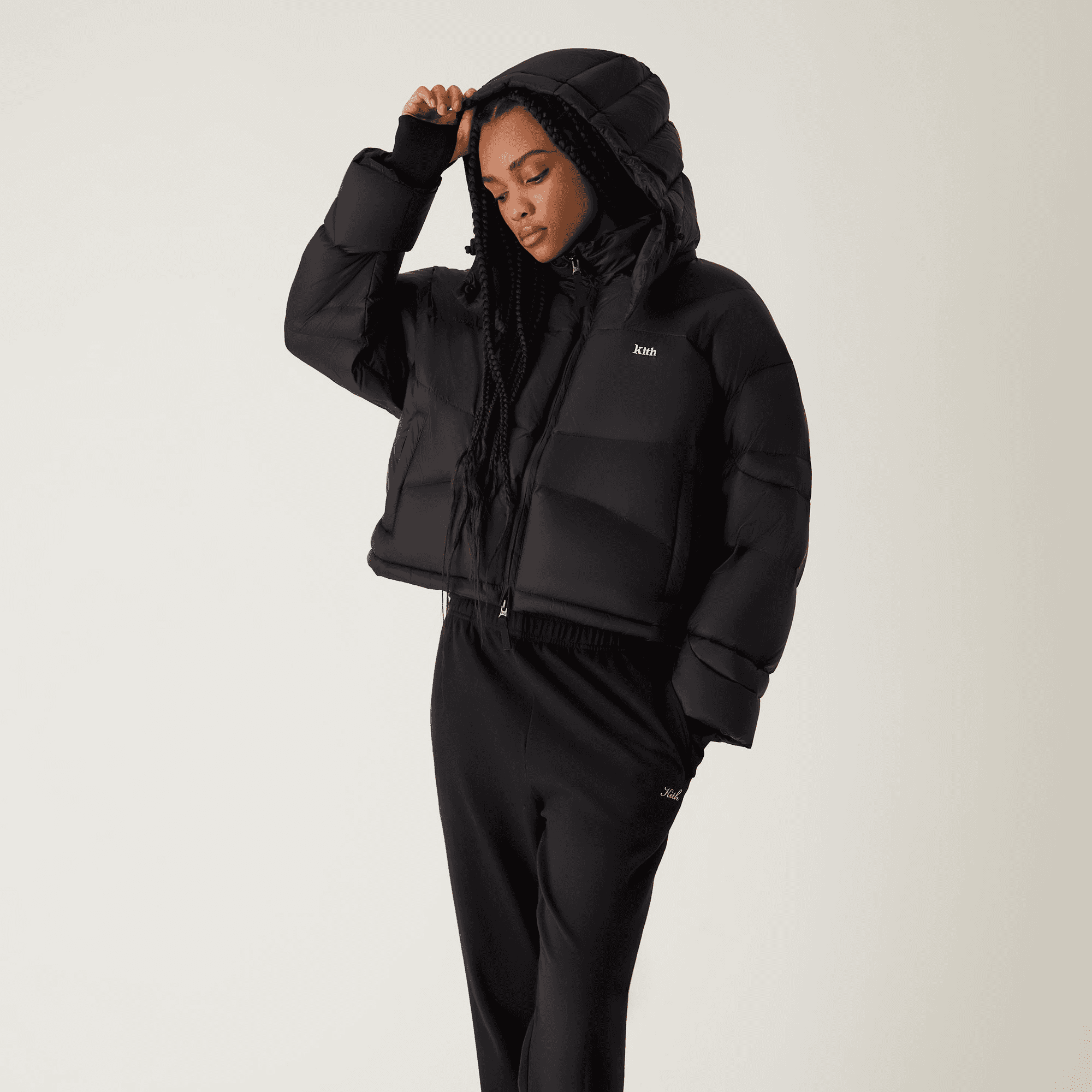 Kith Women Corey Hooded Nylon Puffer - Black — Image 10
