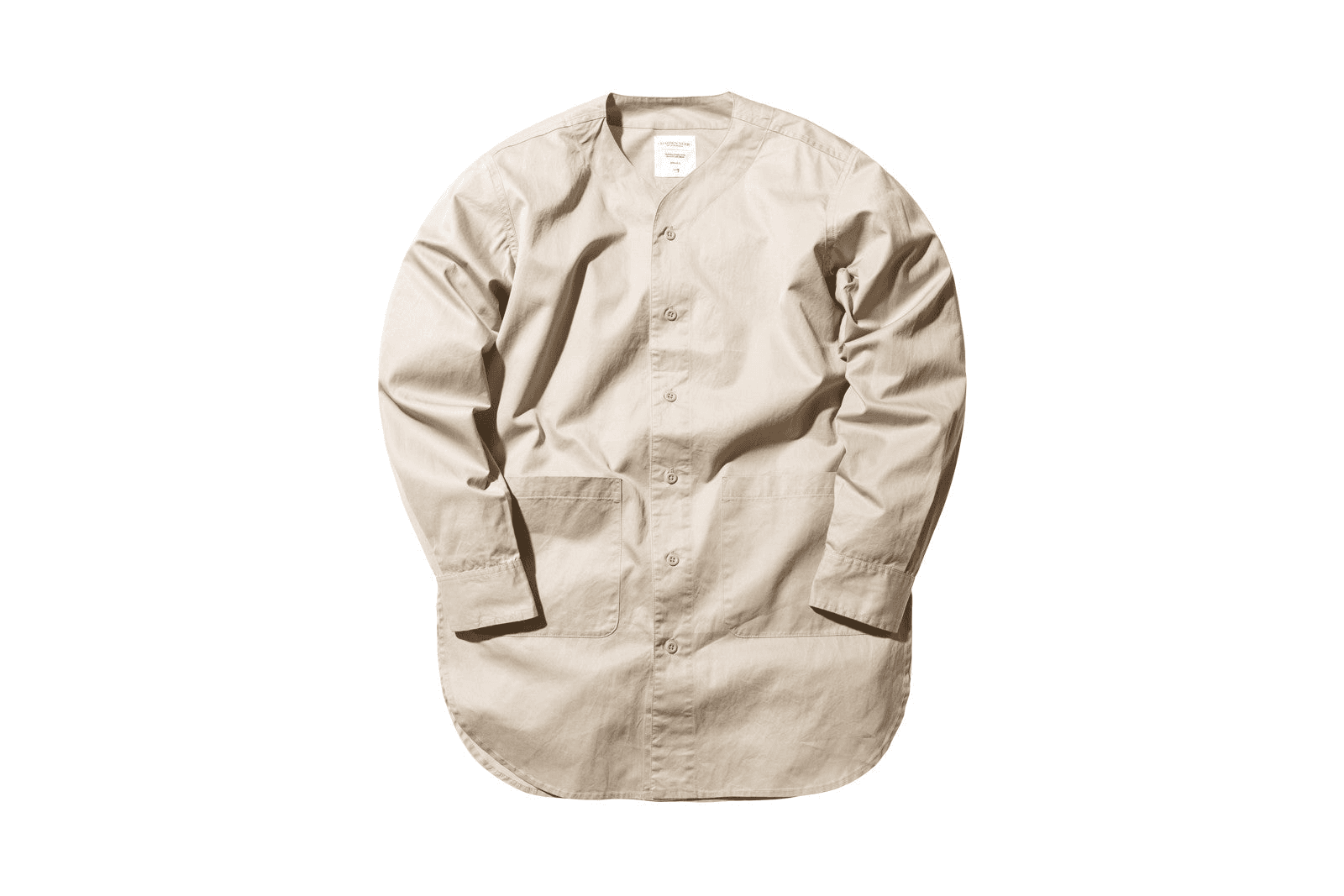 Maiden Noir Collarless Shirt Coat - Tan
