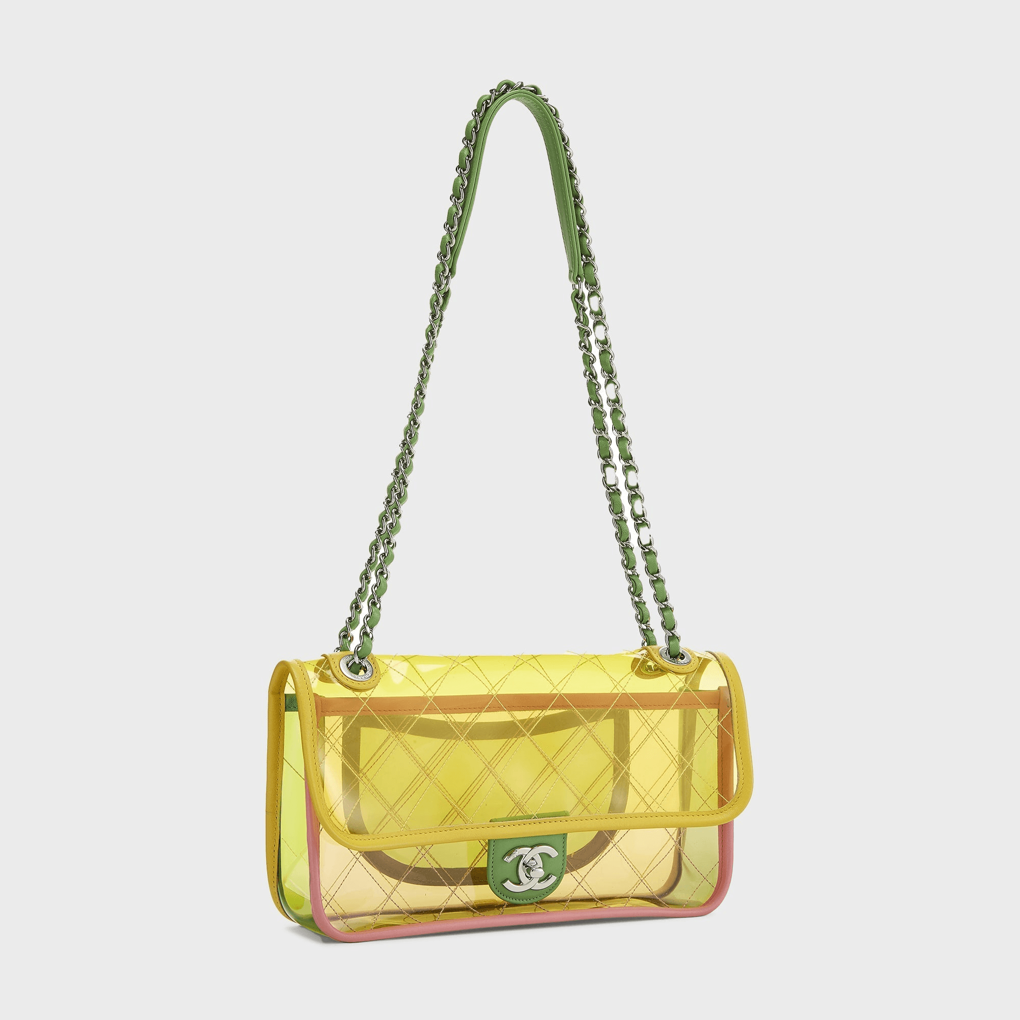 WGACA Chanel Quilted Vinyl Coco Splash Classic Flap Mini - Multi — Image 3