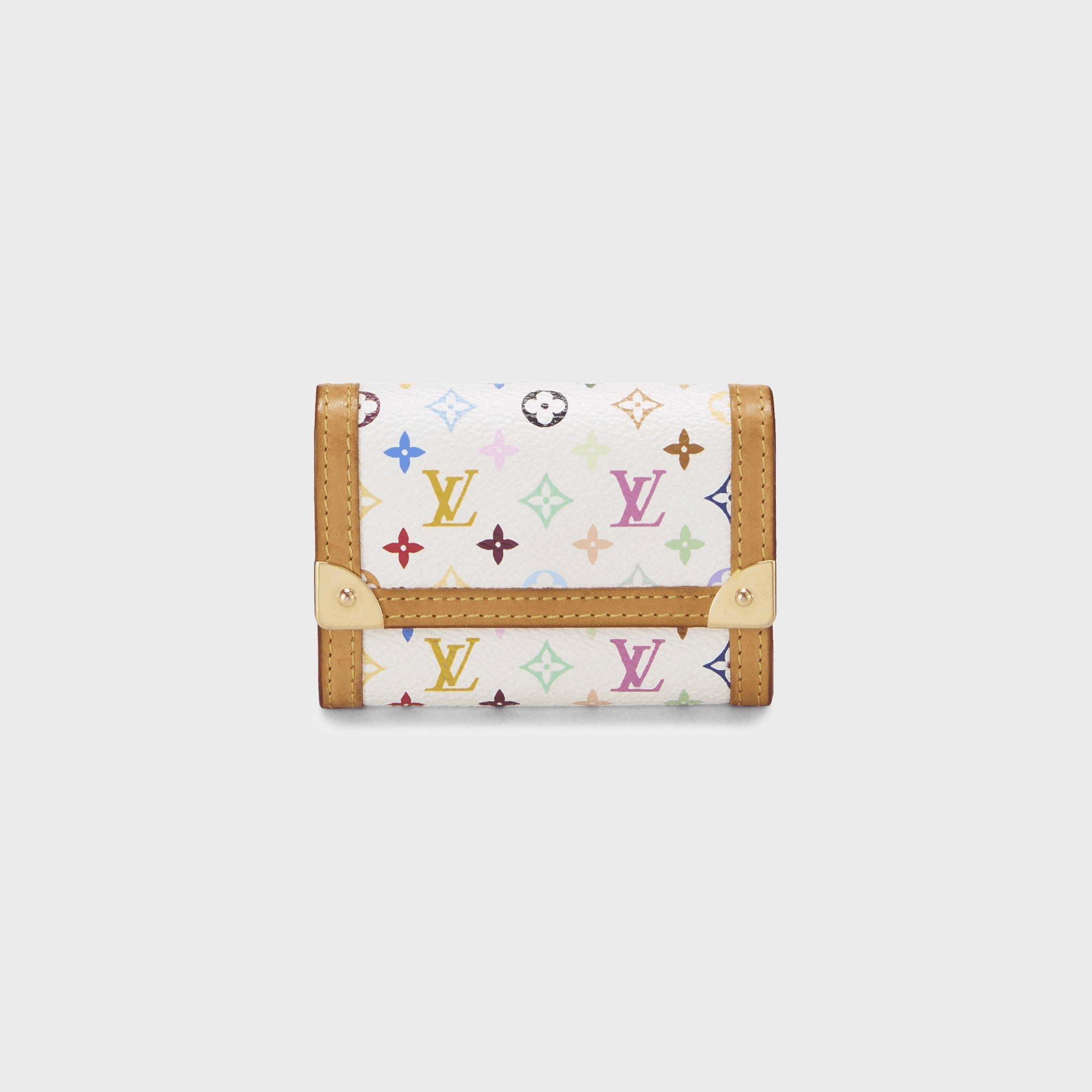 WGACA Louis Vuitton x Takashi Murakami White Monogram Porte Monnaie Plat - Multi / White