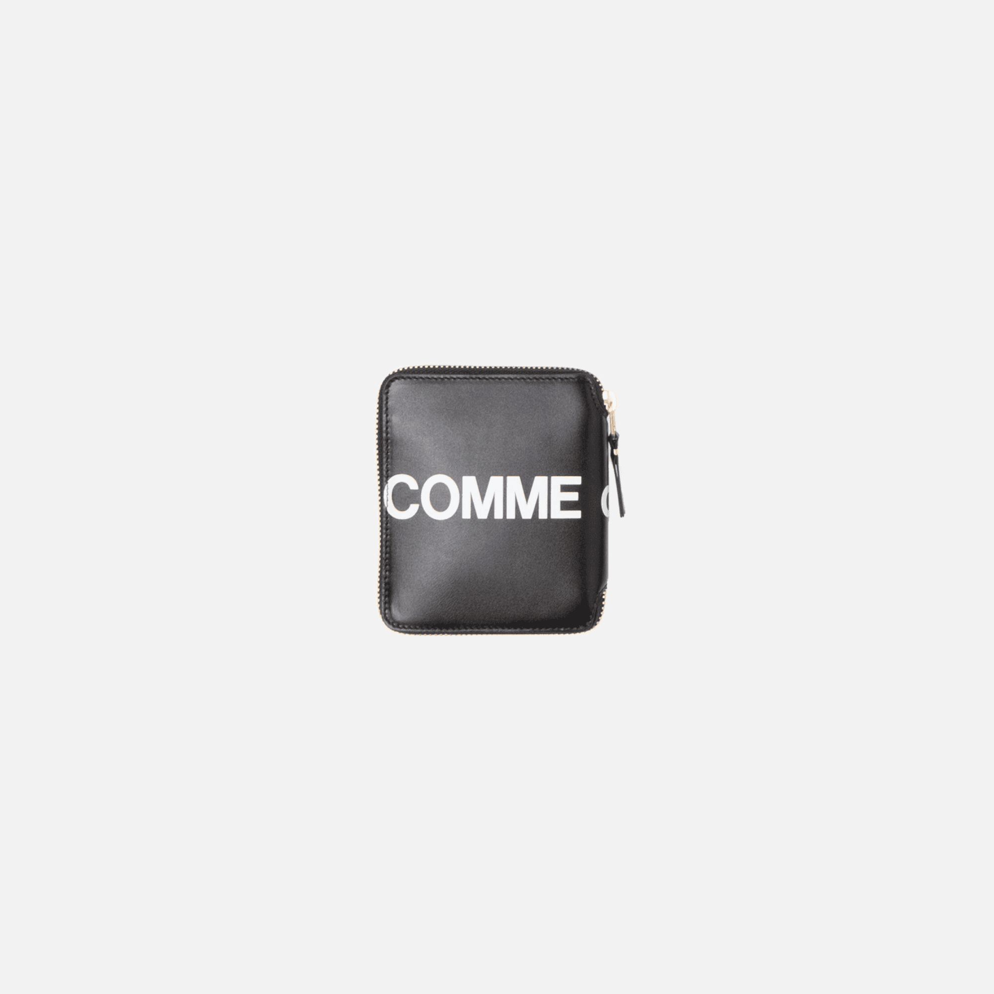 CDG Pocket Zip Around Wallet Huge Logo - Black