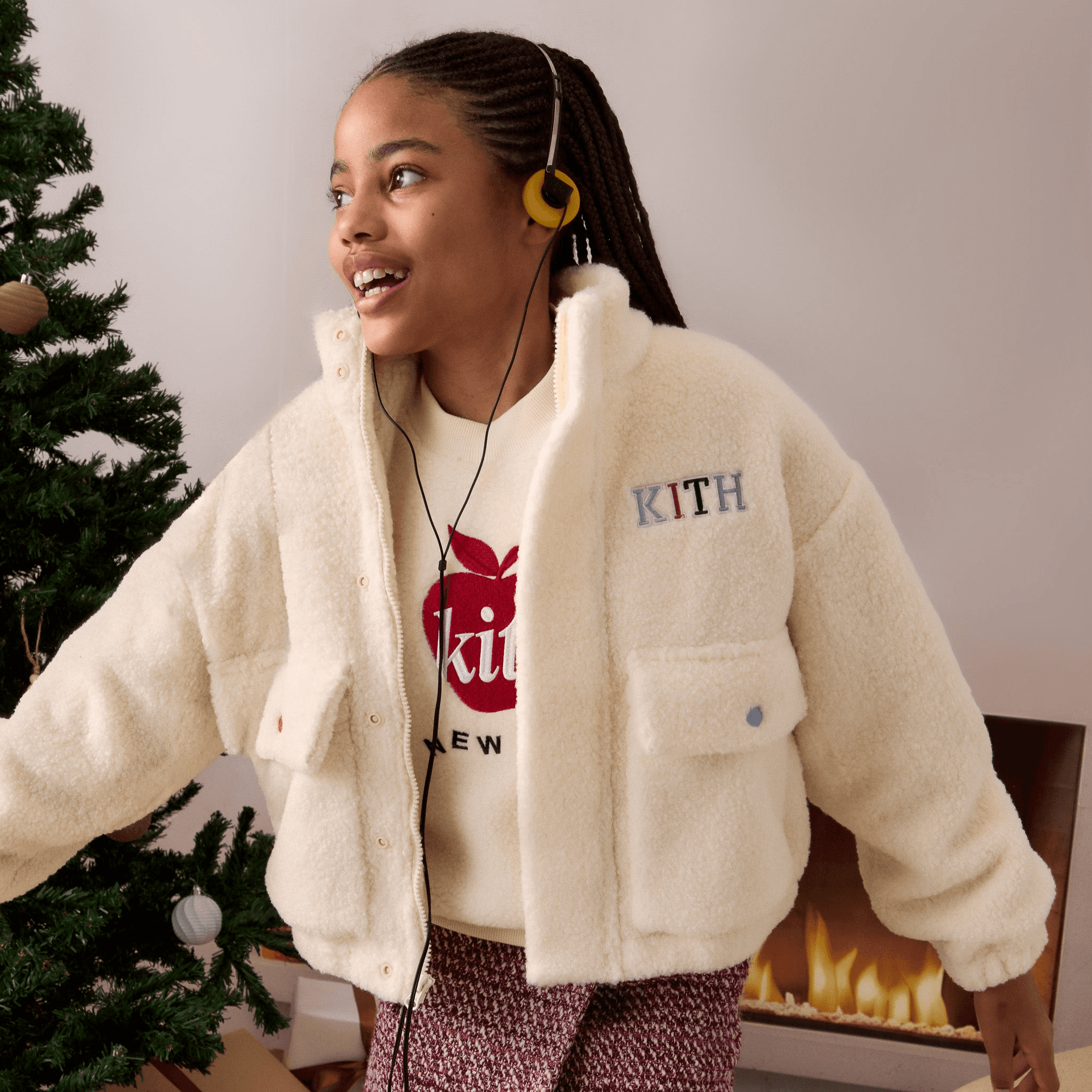 Kith Kids New York to the World Sherpa Jacket - Silk — Image 3