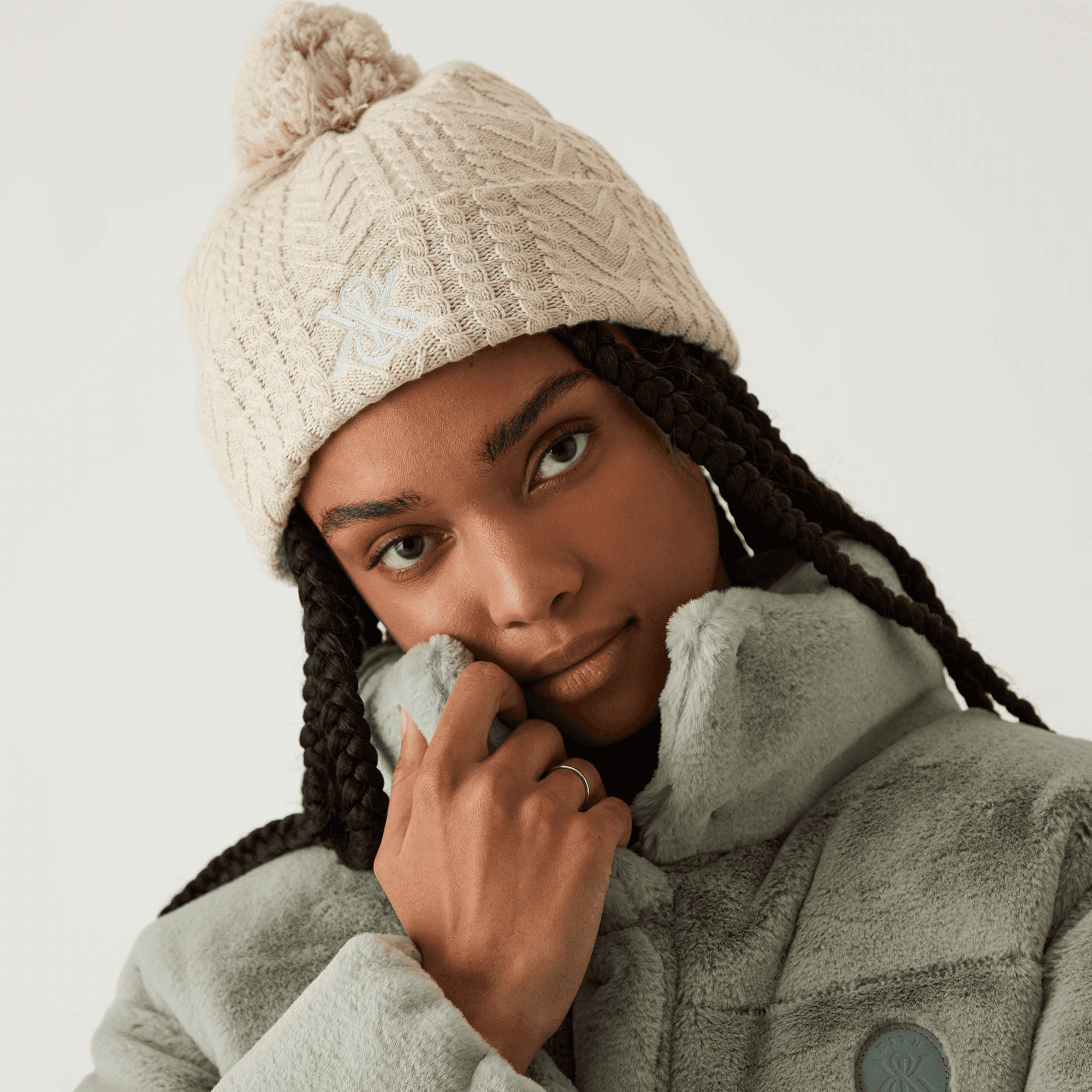 Kith Women Pom Pom Beanie - Sandy Heather — Image 3