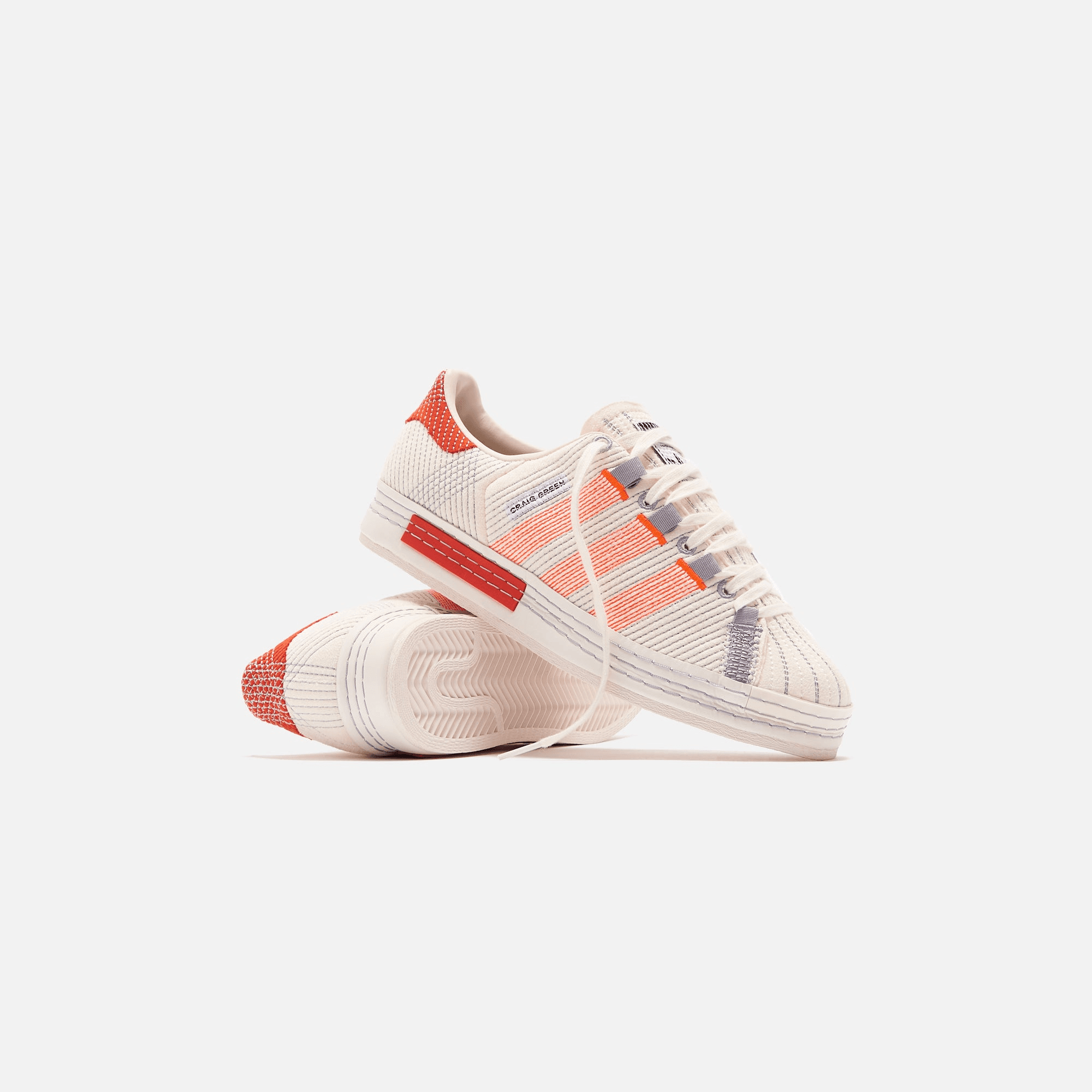 adidas Consortium x Craig Green Superstar - Off White / Bright Red / Grey — Image 3
