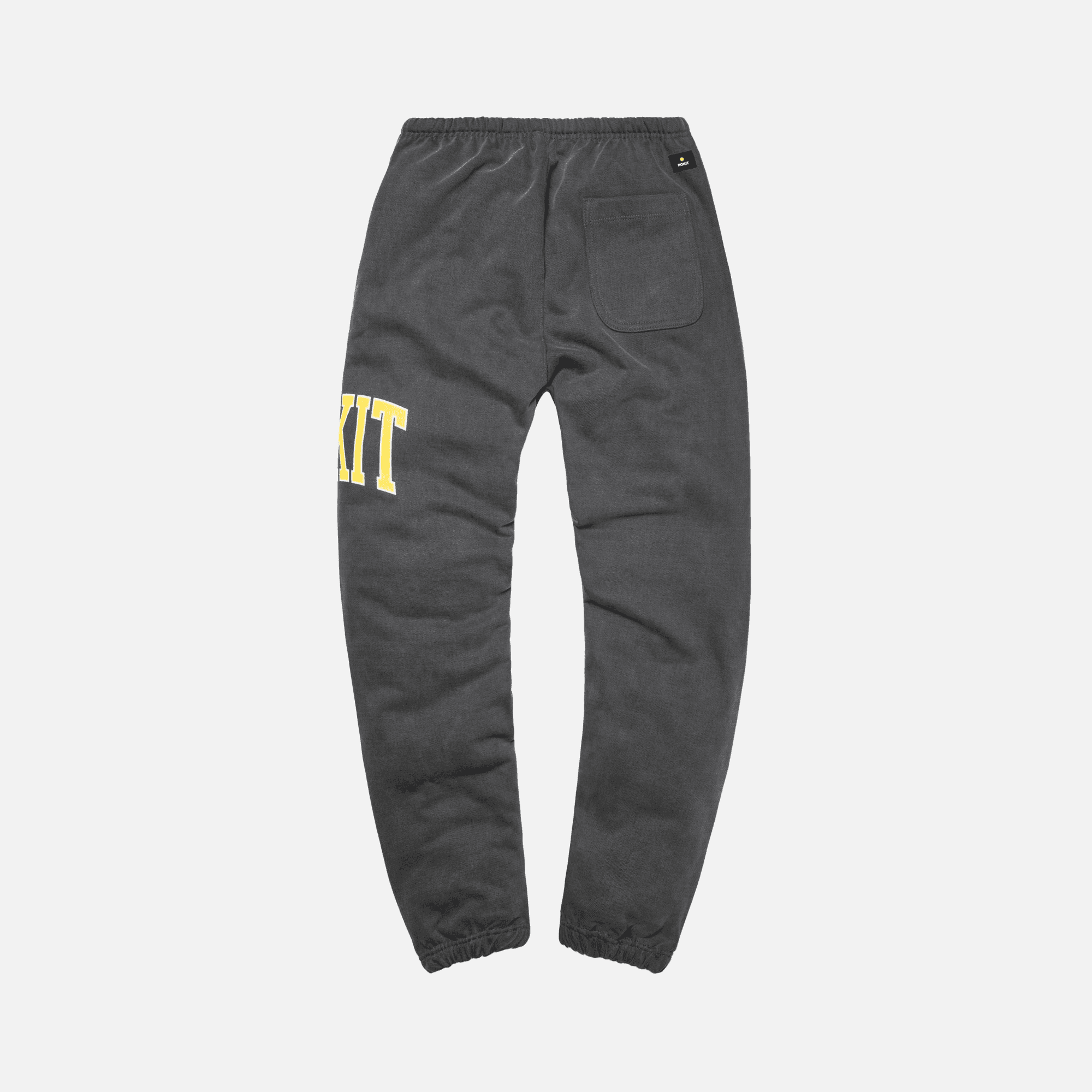 Rokit Pigment Dye Sweatpants - Washed Black / Yellow — Image 2