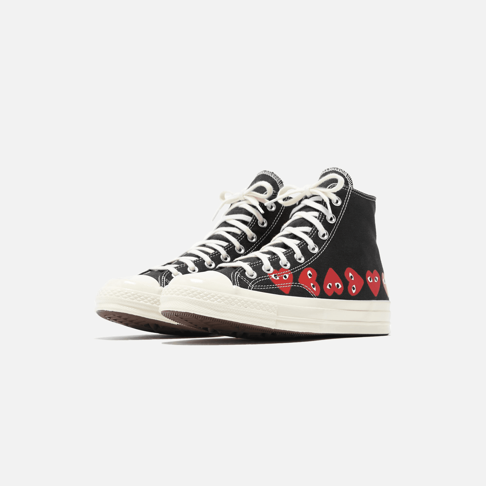 Comme Des Garçons Play x Converse Multi Heart High Top - Black / Red — Image 3
