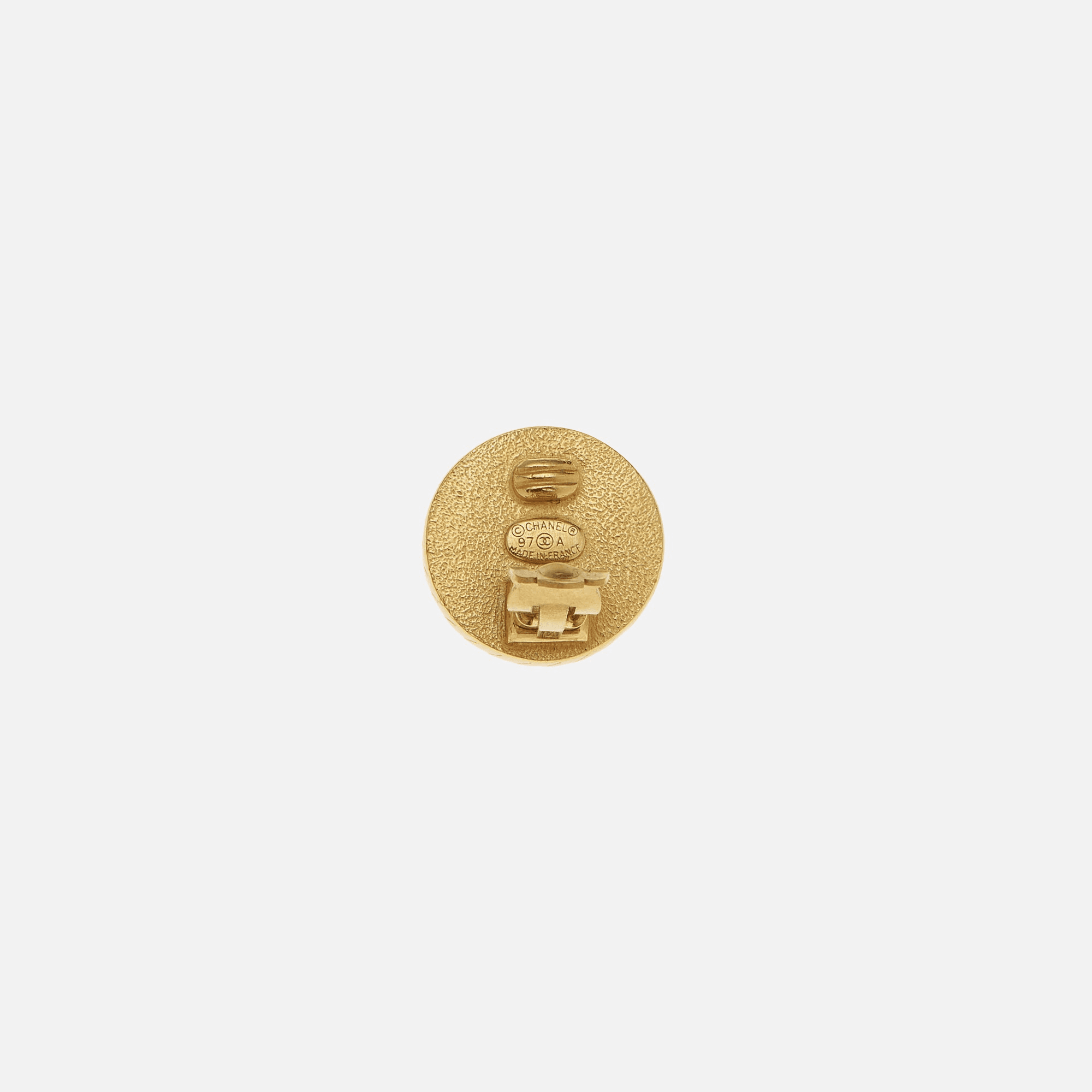 WGACA Chanel Black Gold Rope Edge CC Earring - Gold — Image 2