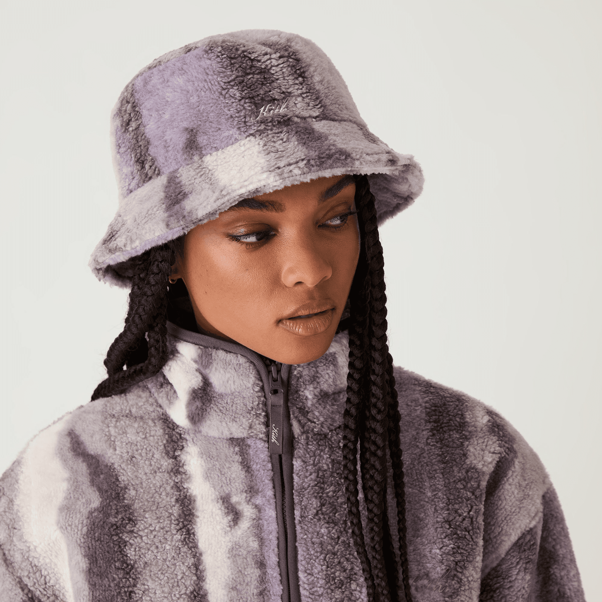 Kith Women Mixed Media Fleece Bucket Hat - Thunder — Image 3