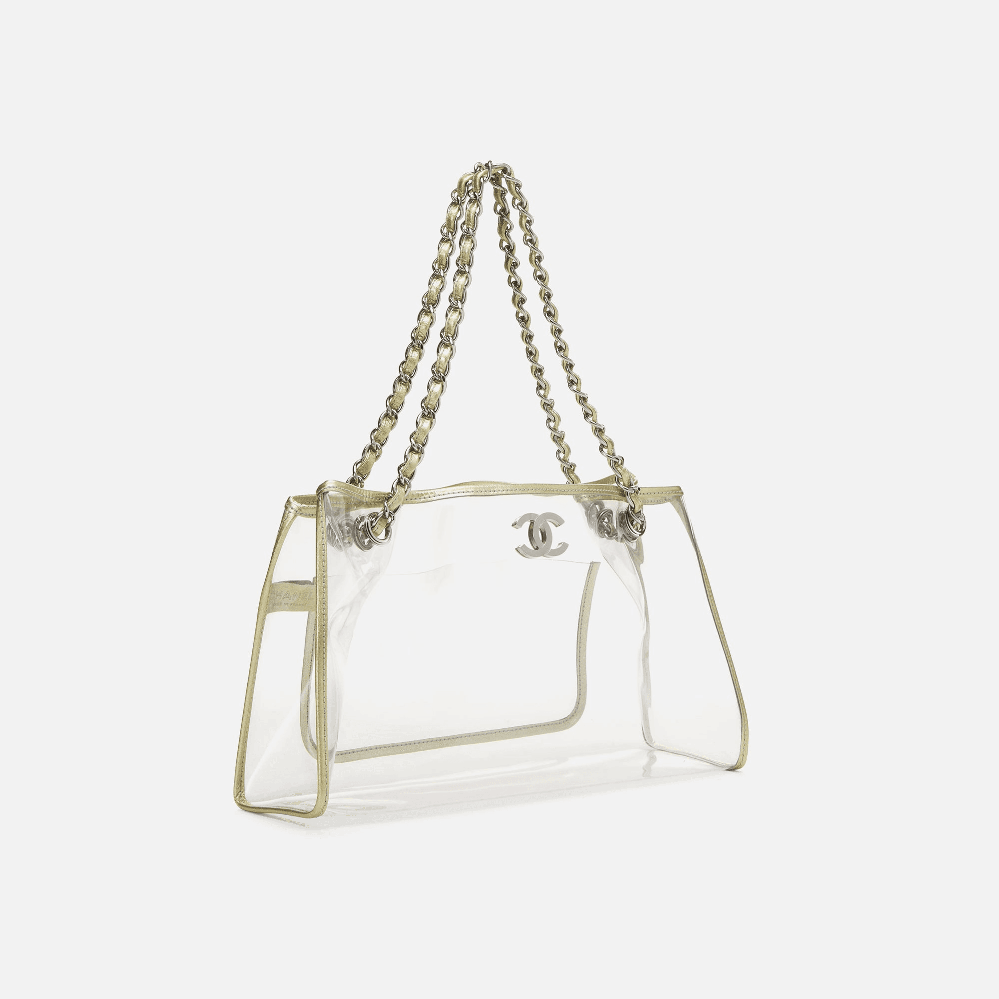 WGACA Chanel CC Tote - Gold Vinyl — Image 3
