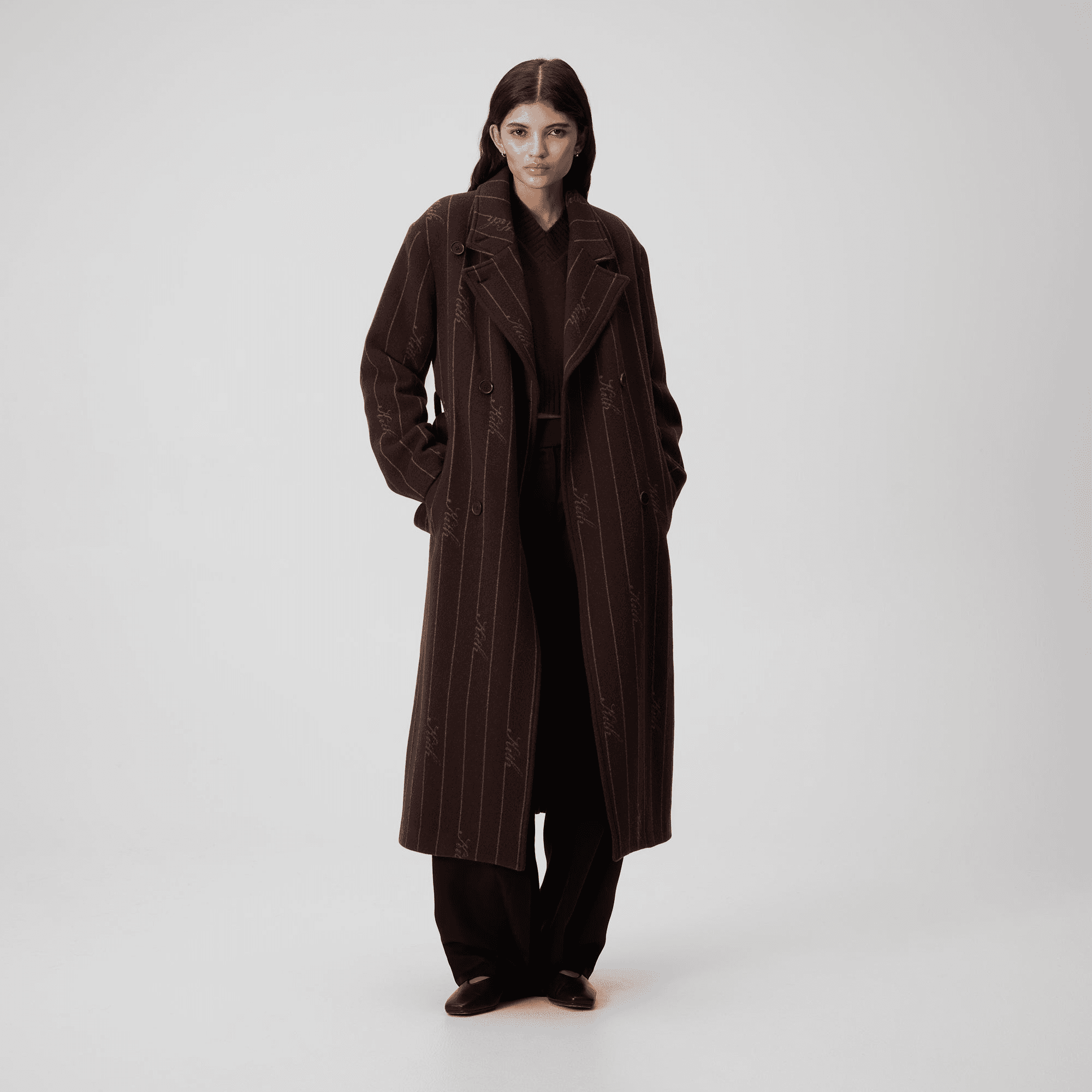 Kith Women Maeva Melton Stripe Scarf Coat - Incognito — Image 11