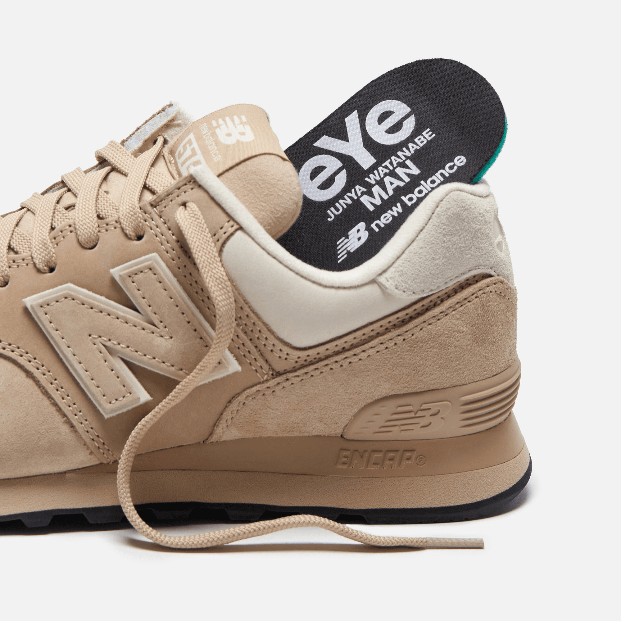 CDG Pocket New Balance x Junya Watanabe 574 Pig Suede Nubuck - Beige — Image 2
