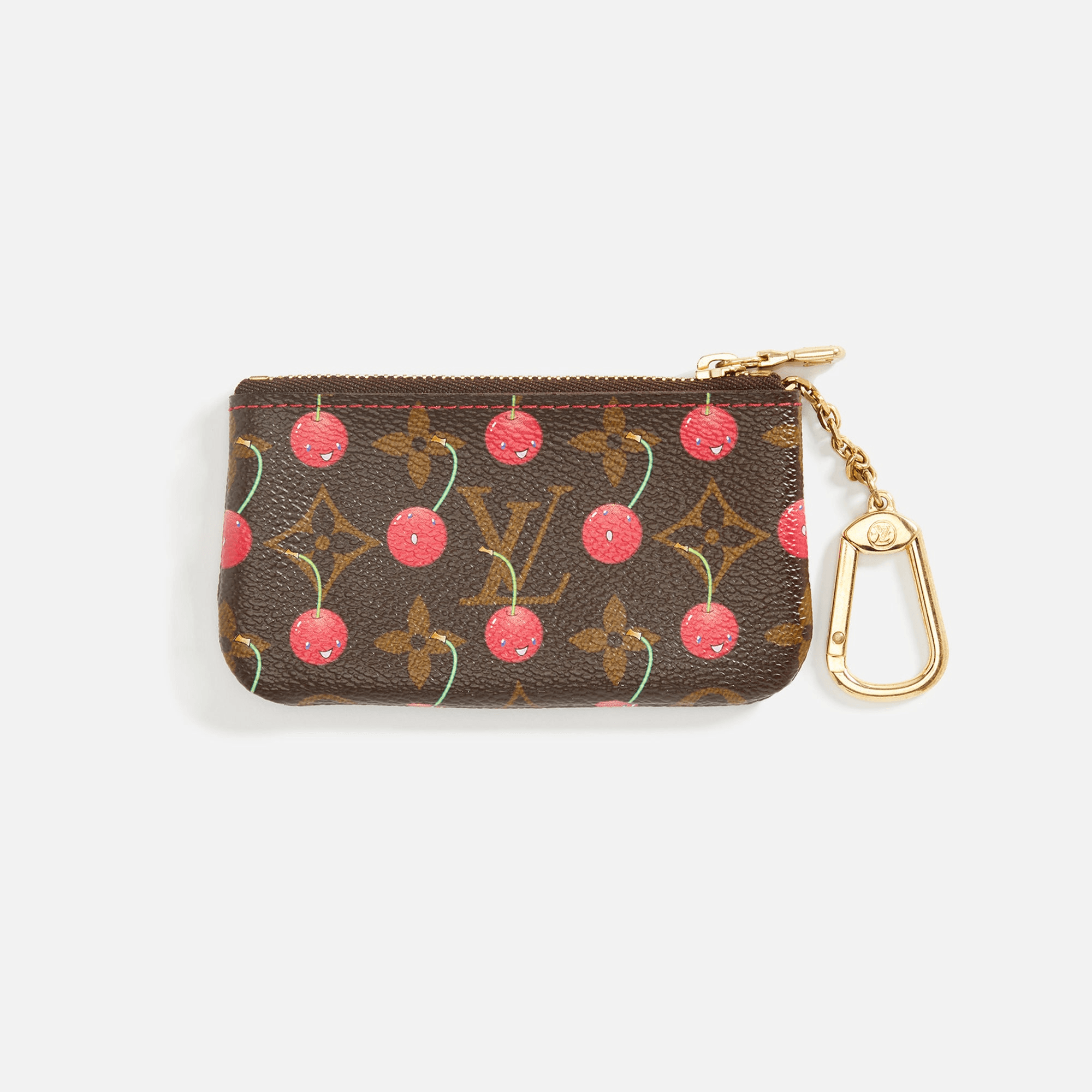 WGACA Louis Vuitton x Takashi Murakami Cherry Coin Purse Chain - Brown — Image 2