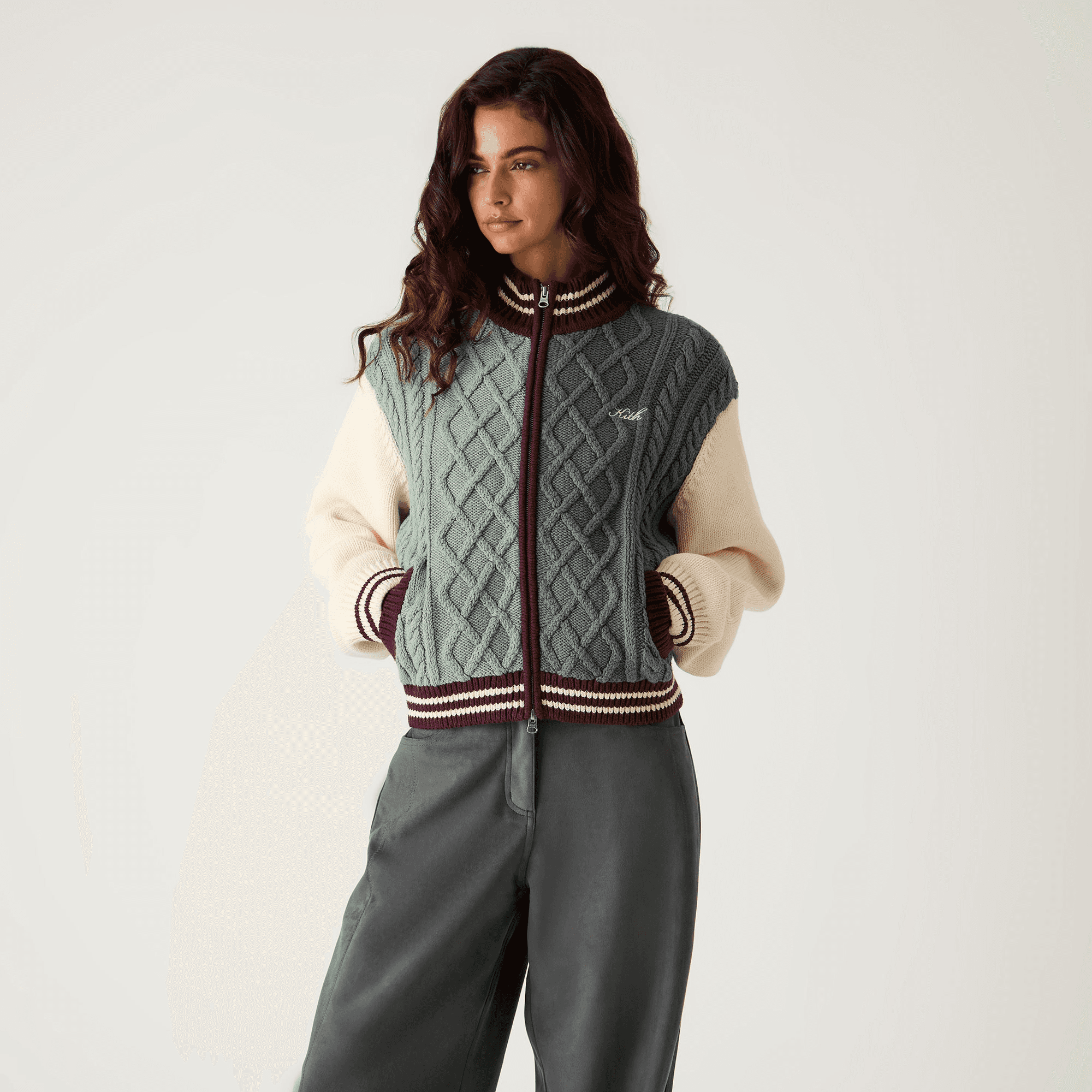 Kith Women Wyler Blocked Full Zip Sweater - Virtue — Image 7