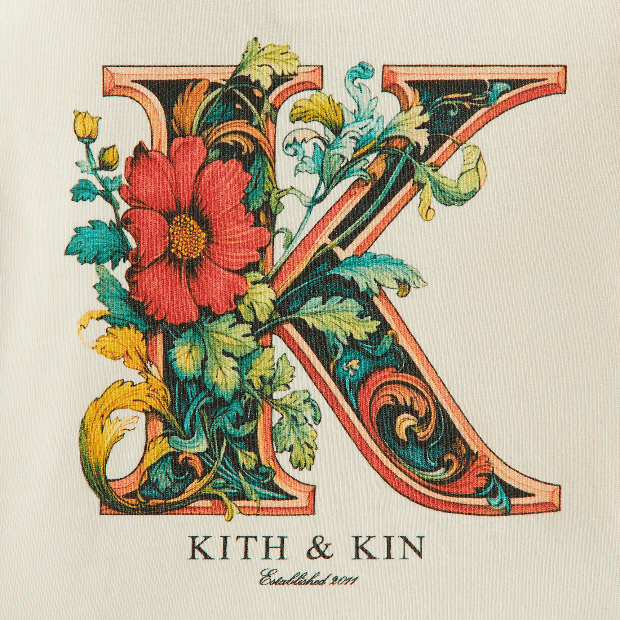 Kith Kids Floral K Tee - Sandrift — Image 2
