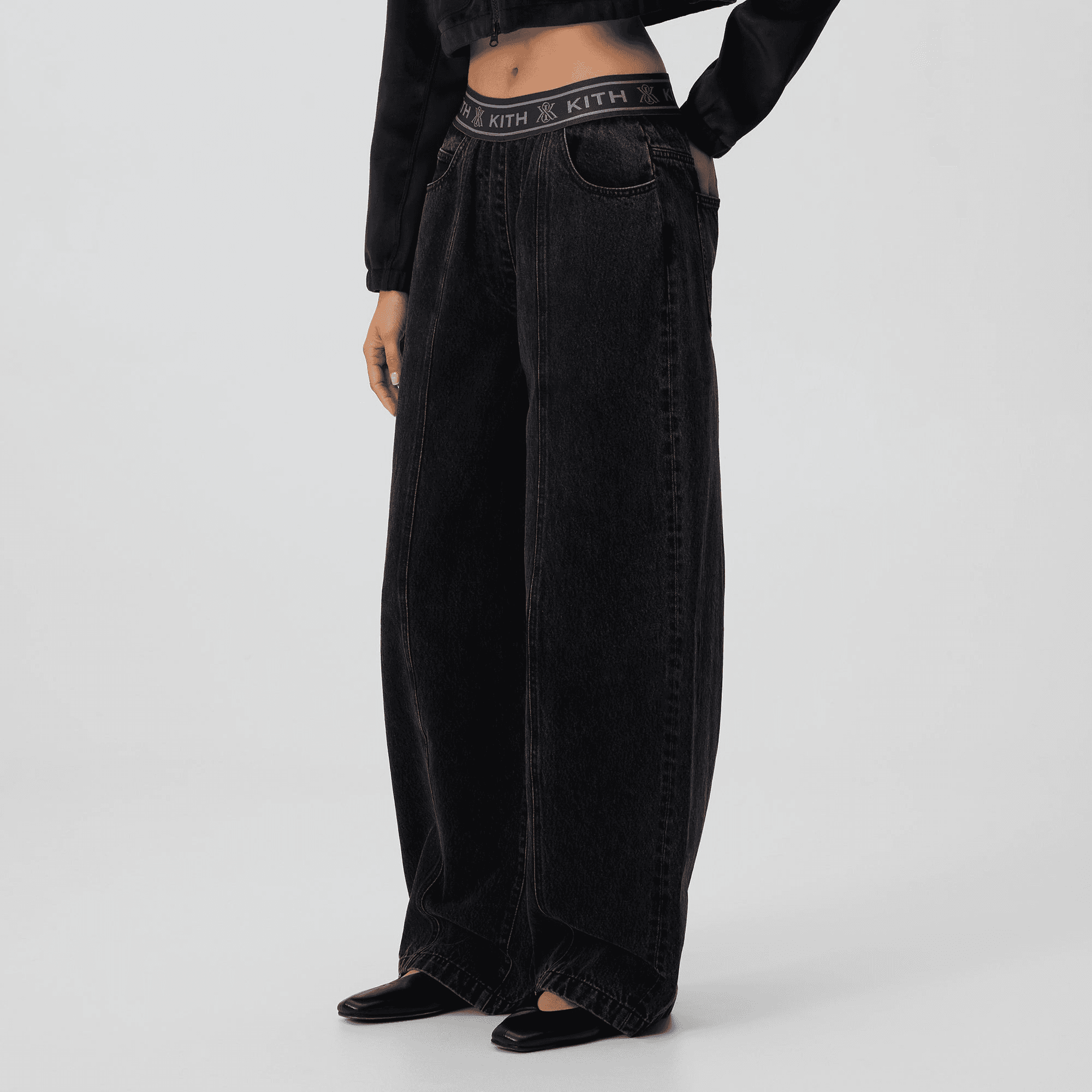 Kith Women Dana Logo Denim Pant - Xavier Wash — Image 4