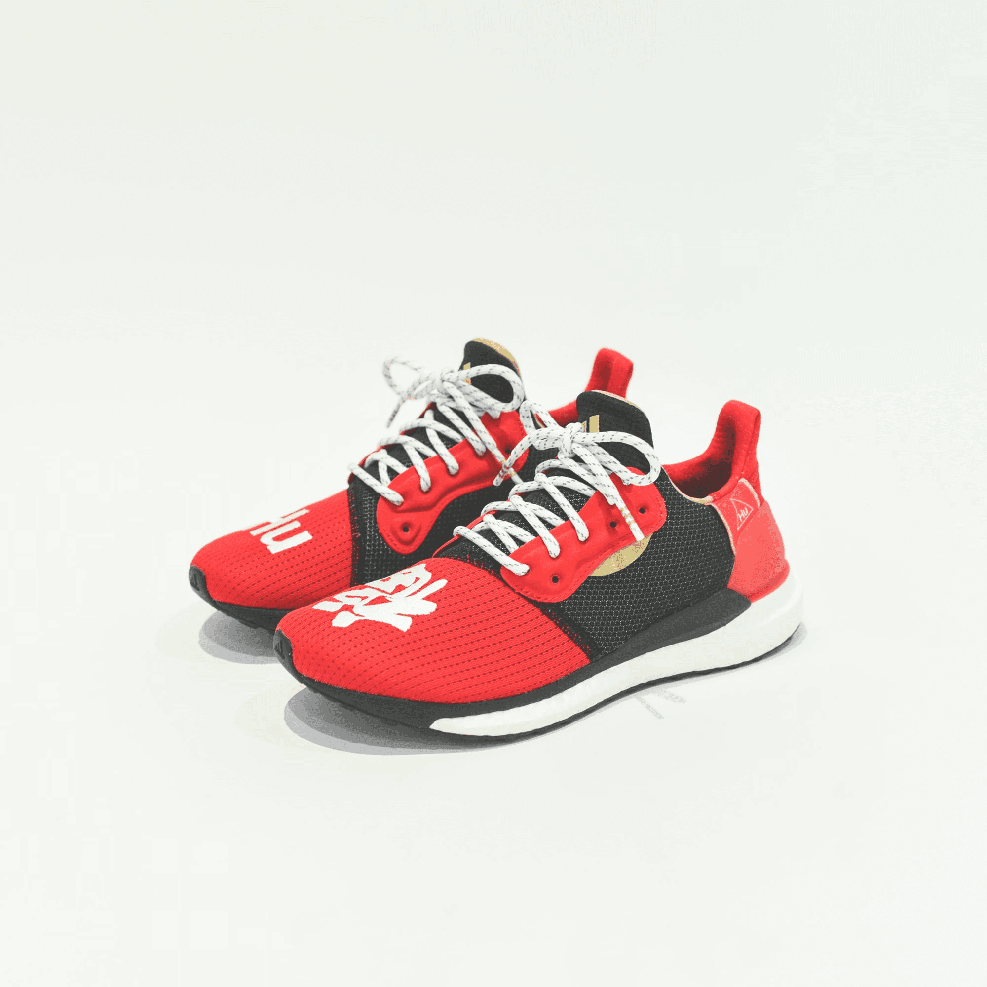 adidas x Pharrell Williams CNY Solar HU - Scarlet / White / Black / Met Gold — Image 5