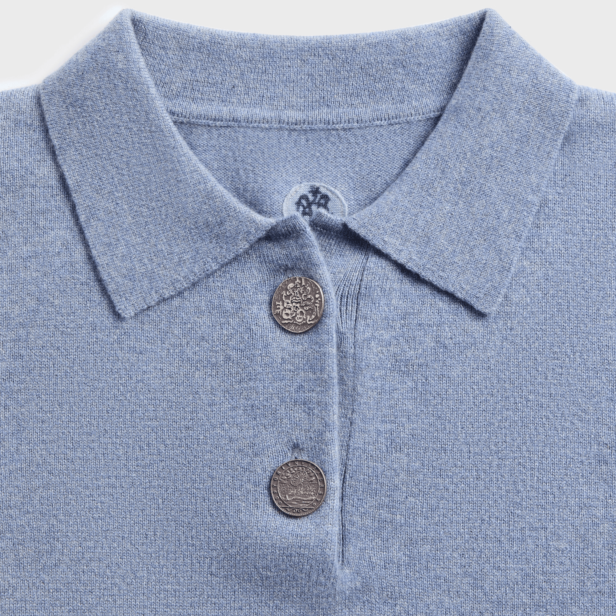 ADRIAN CASHMERE Coin Polo - Blue — Image 2