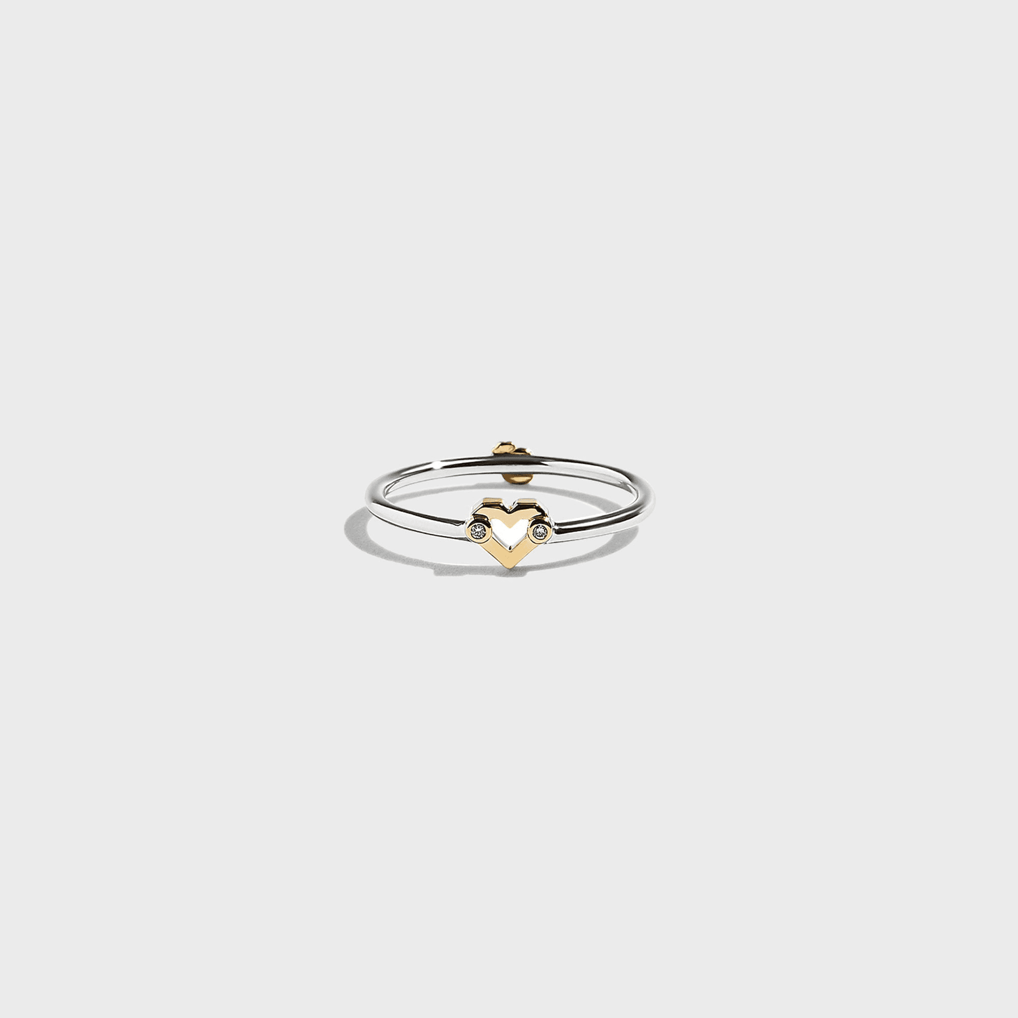 Greg Yuna Umlaut Heart Ring - Silver / Gold