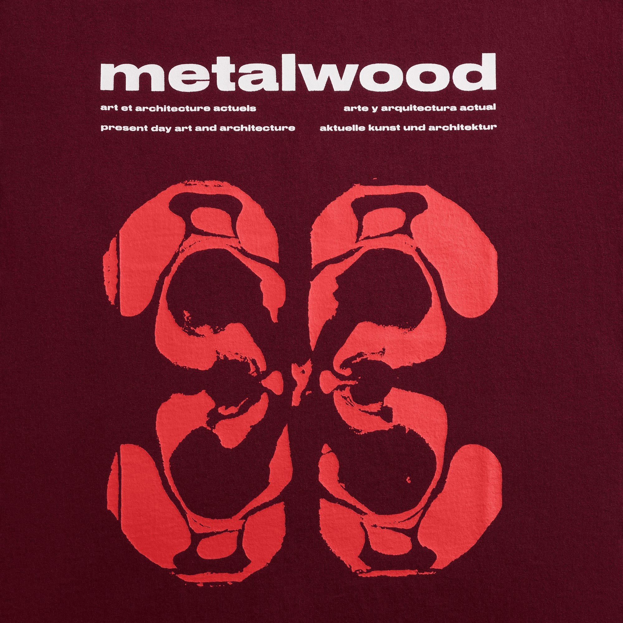 Metalwood Rorschach Tee - Maroon — Image 2