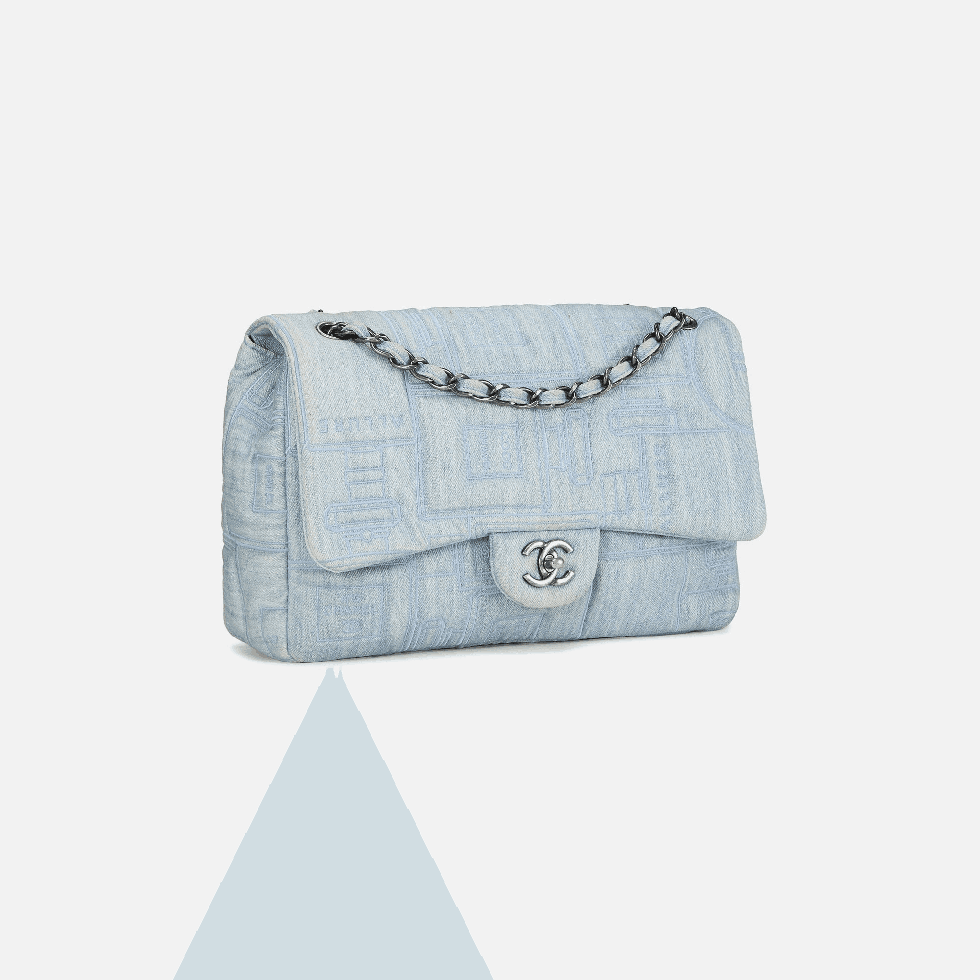 WGACA Chanel Blue Denim Perfume Half Flap Jumbo Bag - Blue Denim — Image 3
