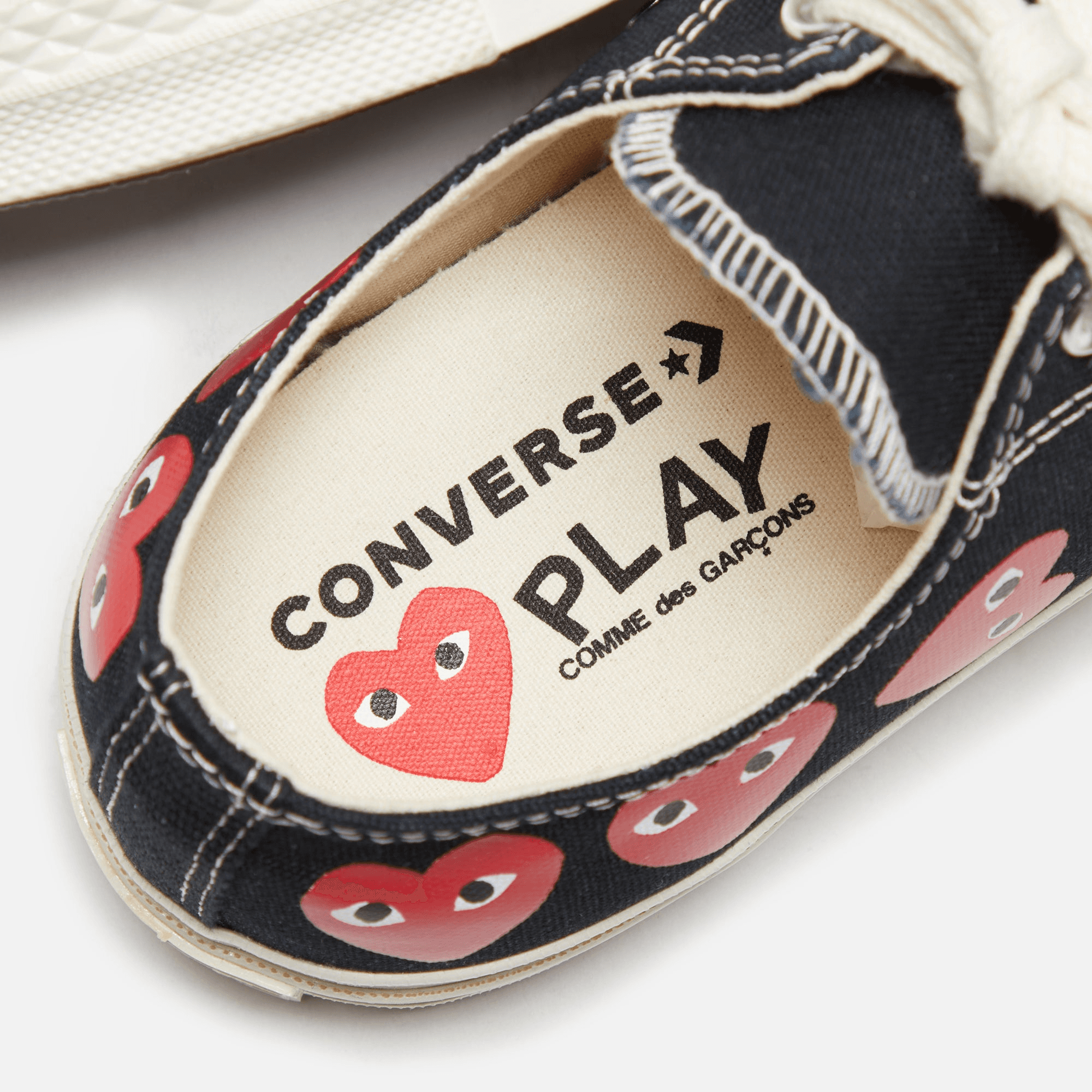 Comme Des Garçons Play x Converse Multi Heart Low Top - Black / Red — Image 2