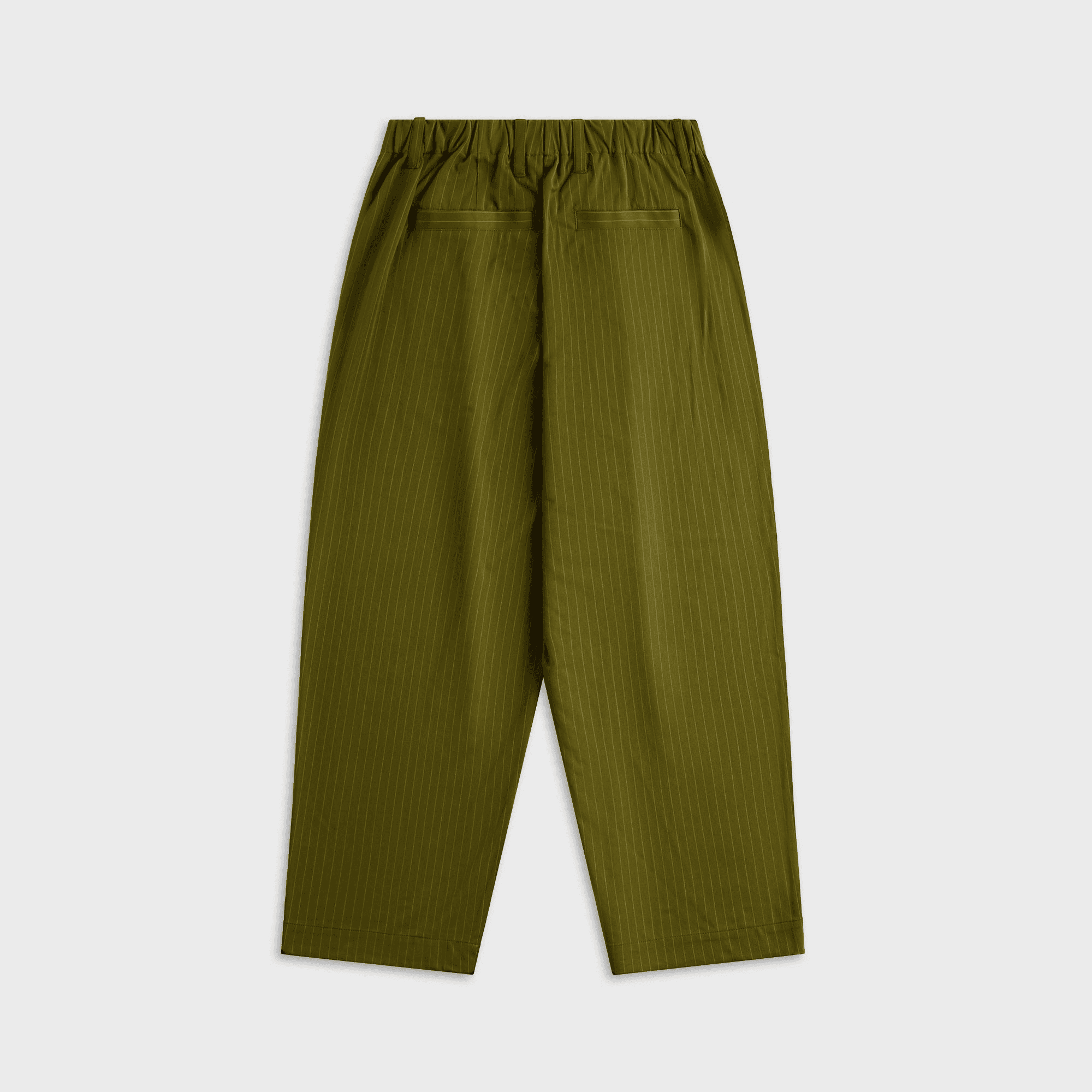 Metalwood Elastic Waist Baggy Pant - Olive Pinstripe — Image 3