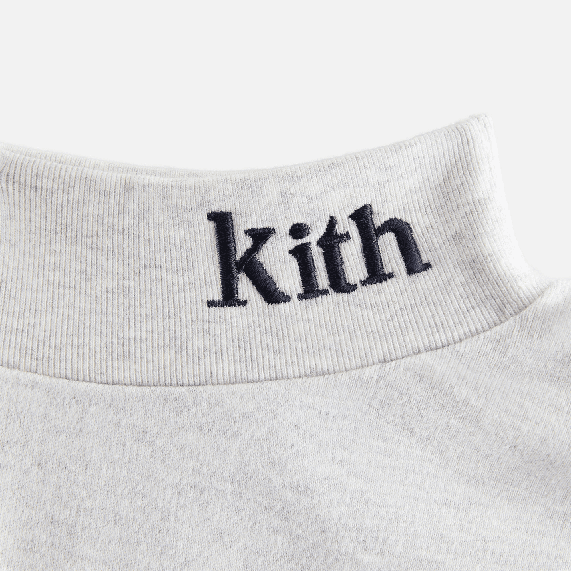 Kith Kids Classic Long Sleeve Mock Neck Tee - Light Heather Grey — Image 3