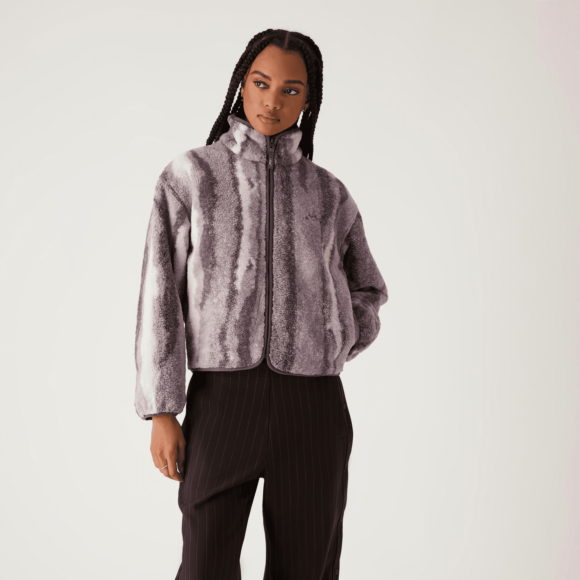 Kith Women Waverly II Jacquard Fur Jacket - Thunder — Image 7