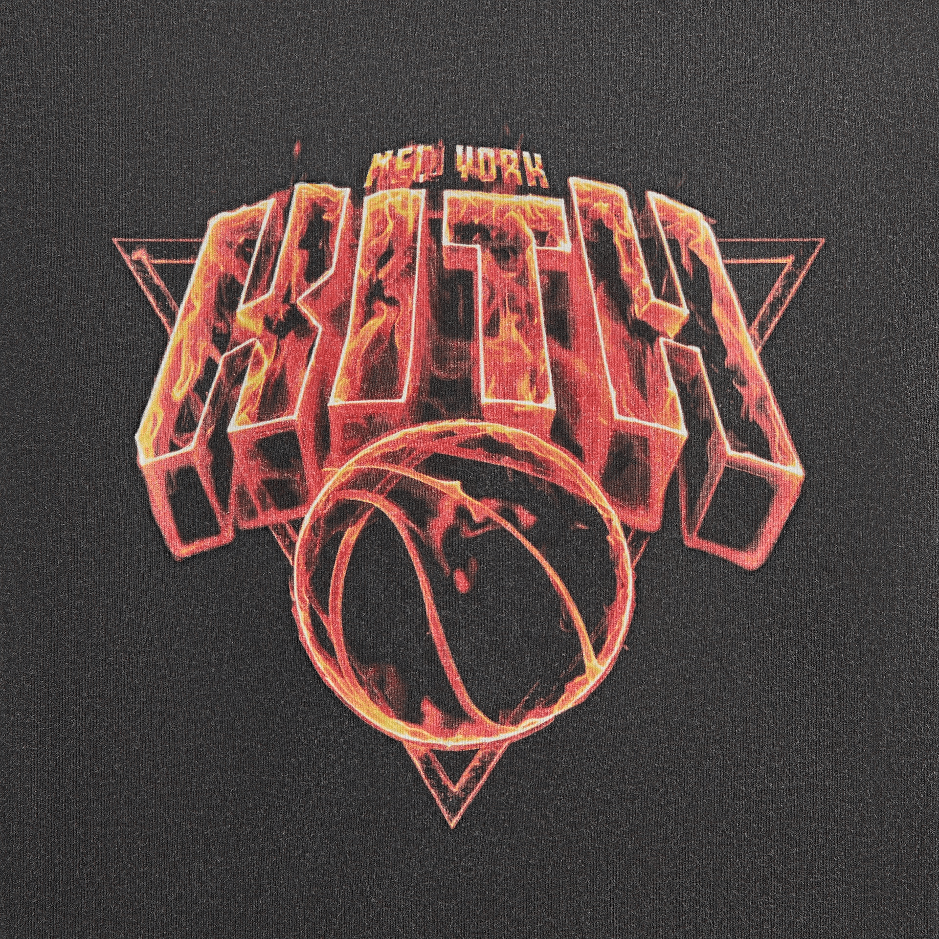 Kith Kids for the New York Knicks Vintage Fire Tee - Black — Image 3